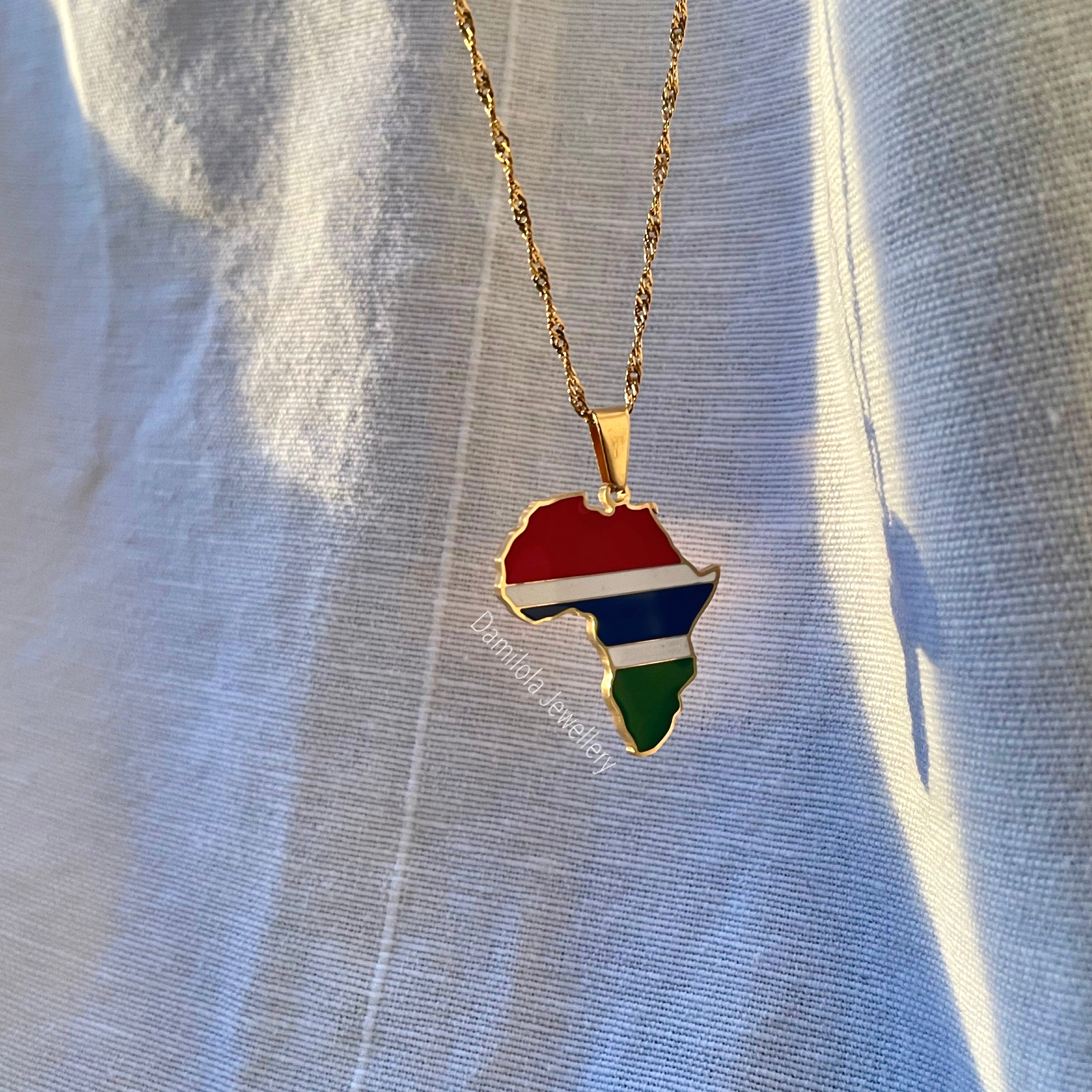 Gambia Flag Necklace🇬🇲