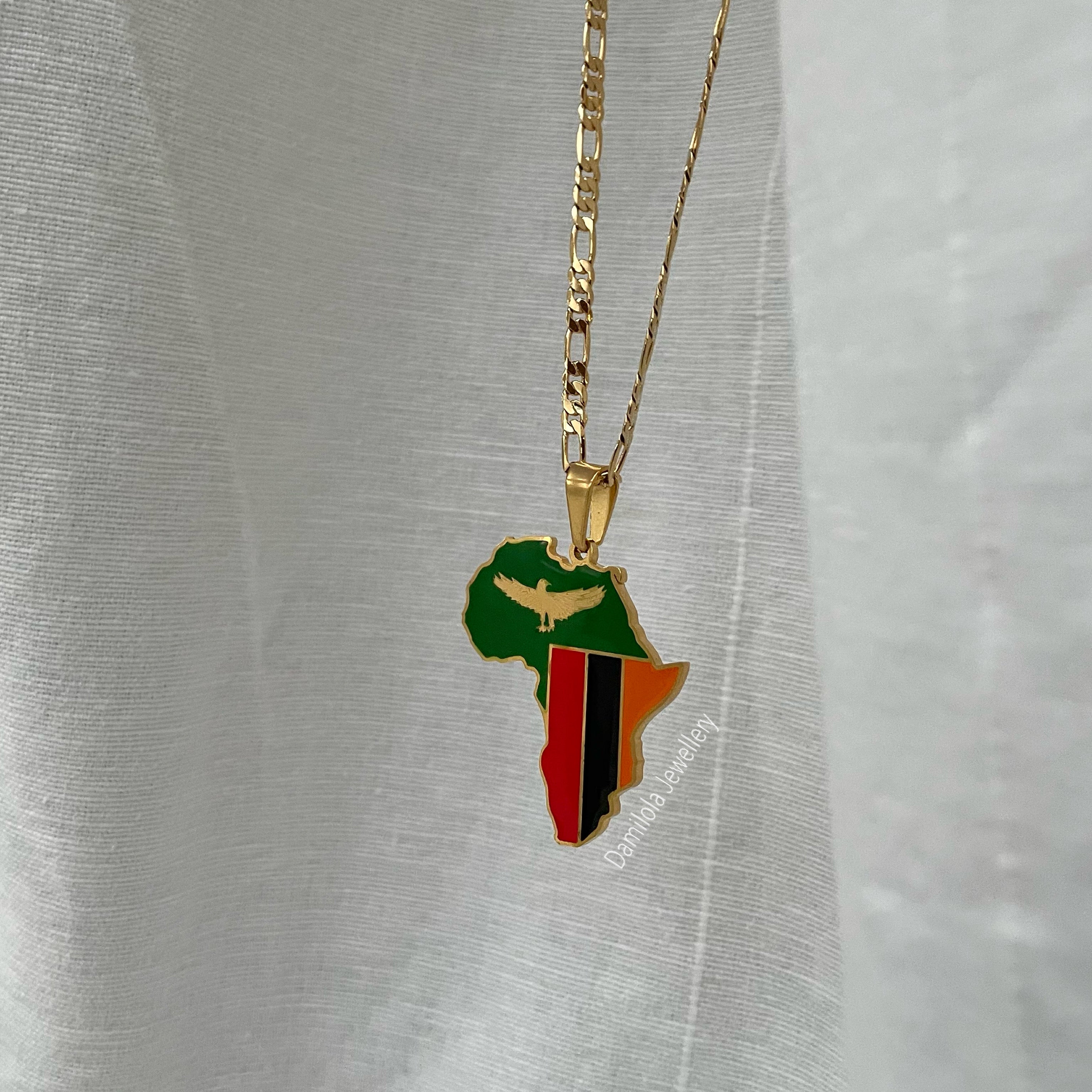 Zambia Flag Necklace 🇿🇲