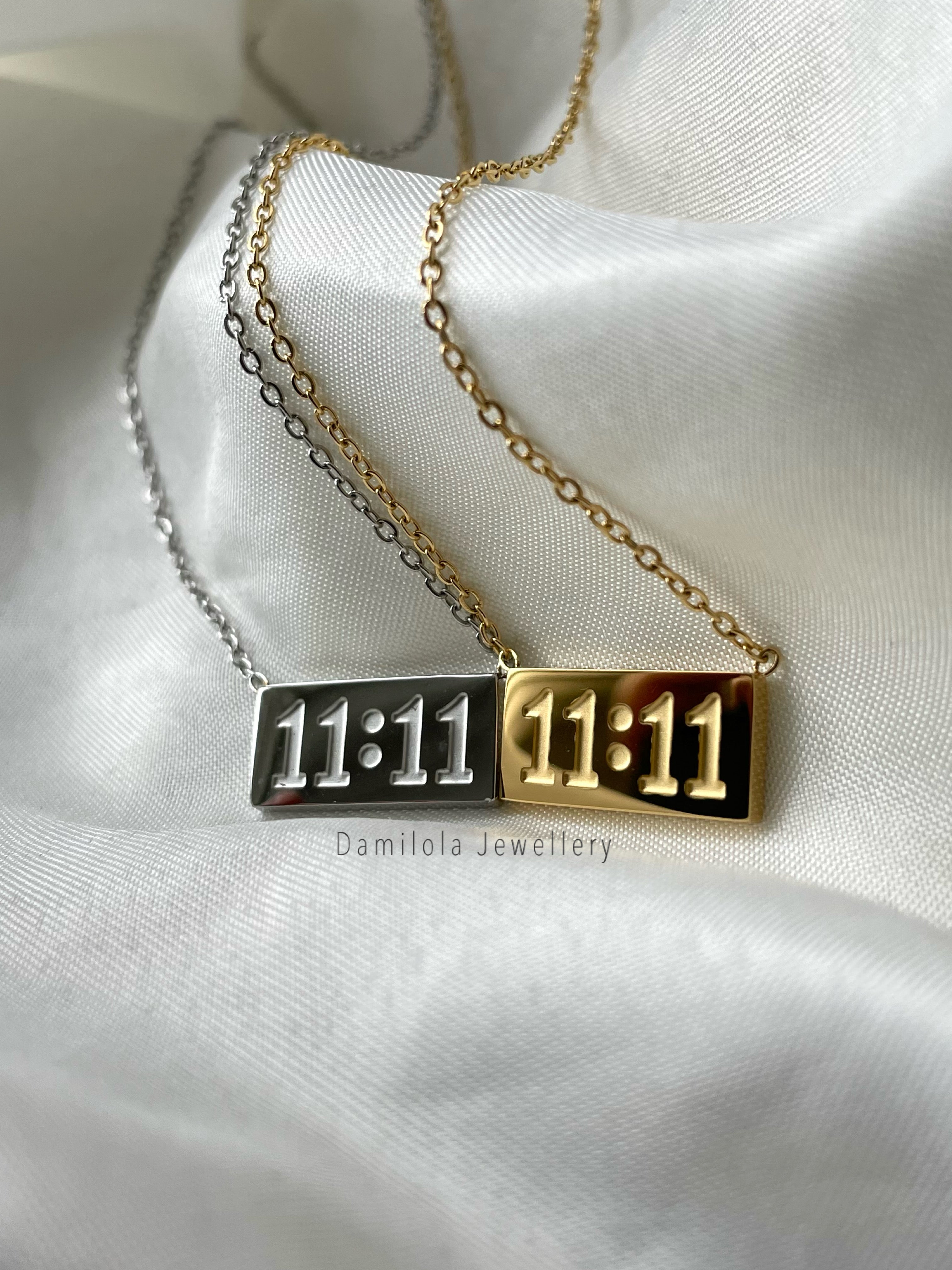 11:11 Necklace - Gold/Silver Angel Numbers Pendant 
