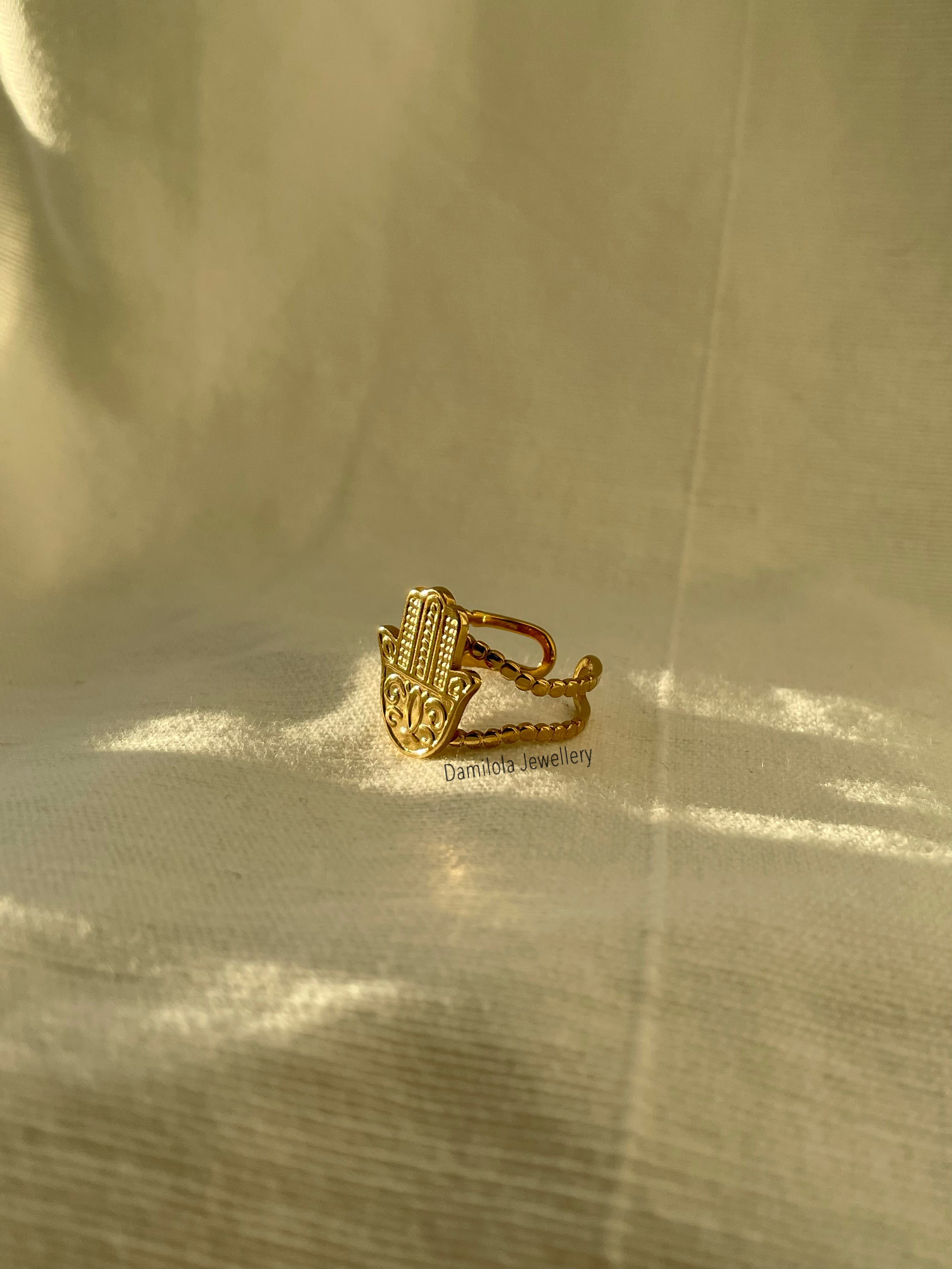 ‘Hamsa Hand - Bad Energy Stay Far Away’ Ring