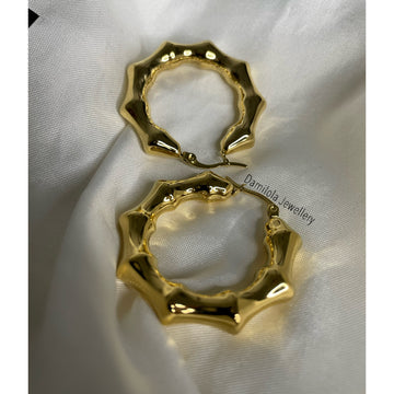 ‘Aaliyah’ Chunky Bamboo Hoops - Gold/Silver