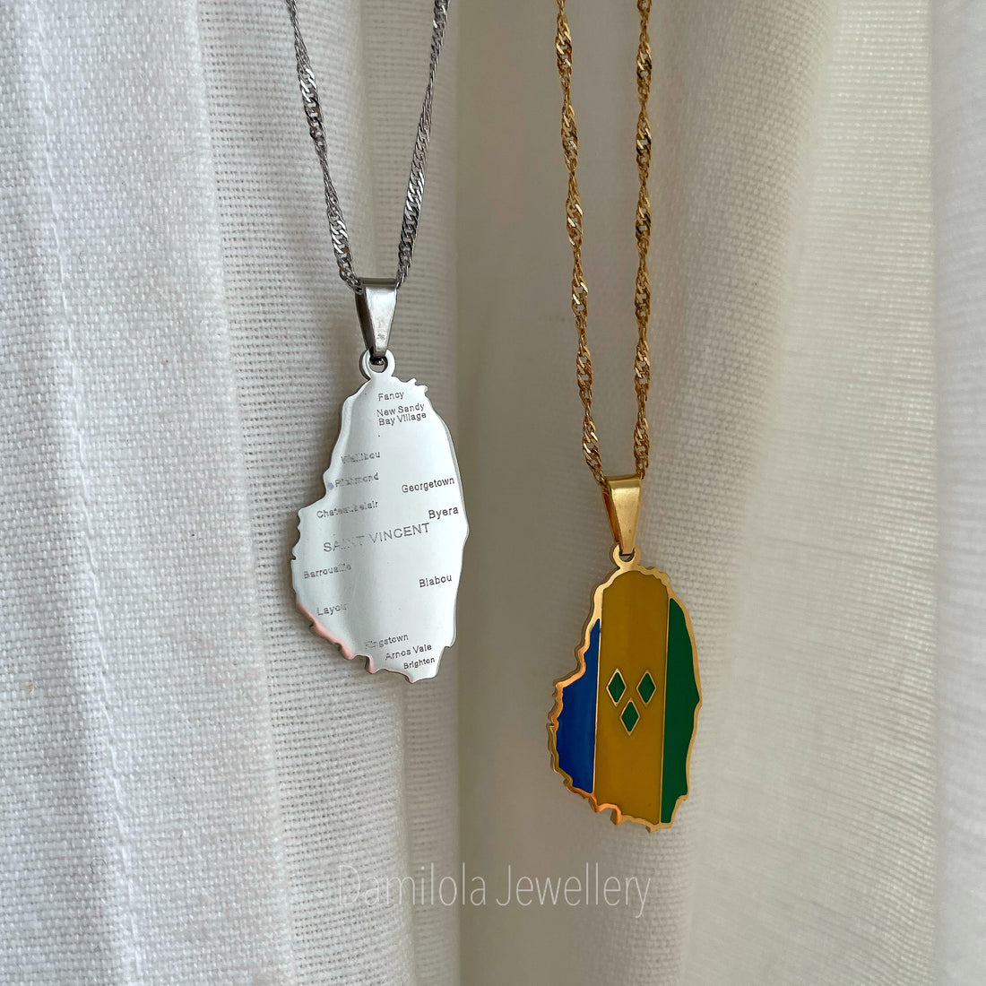 st vincent flag necklase pendant