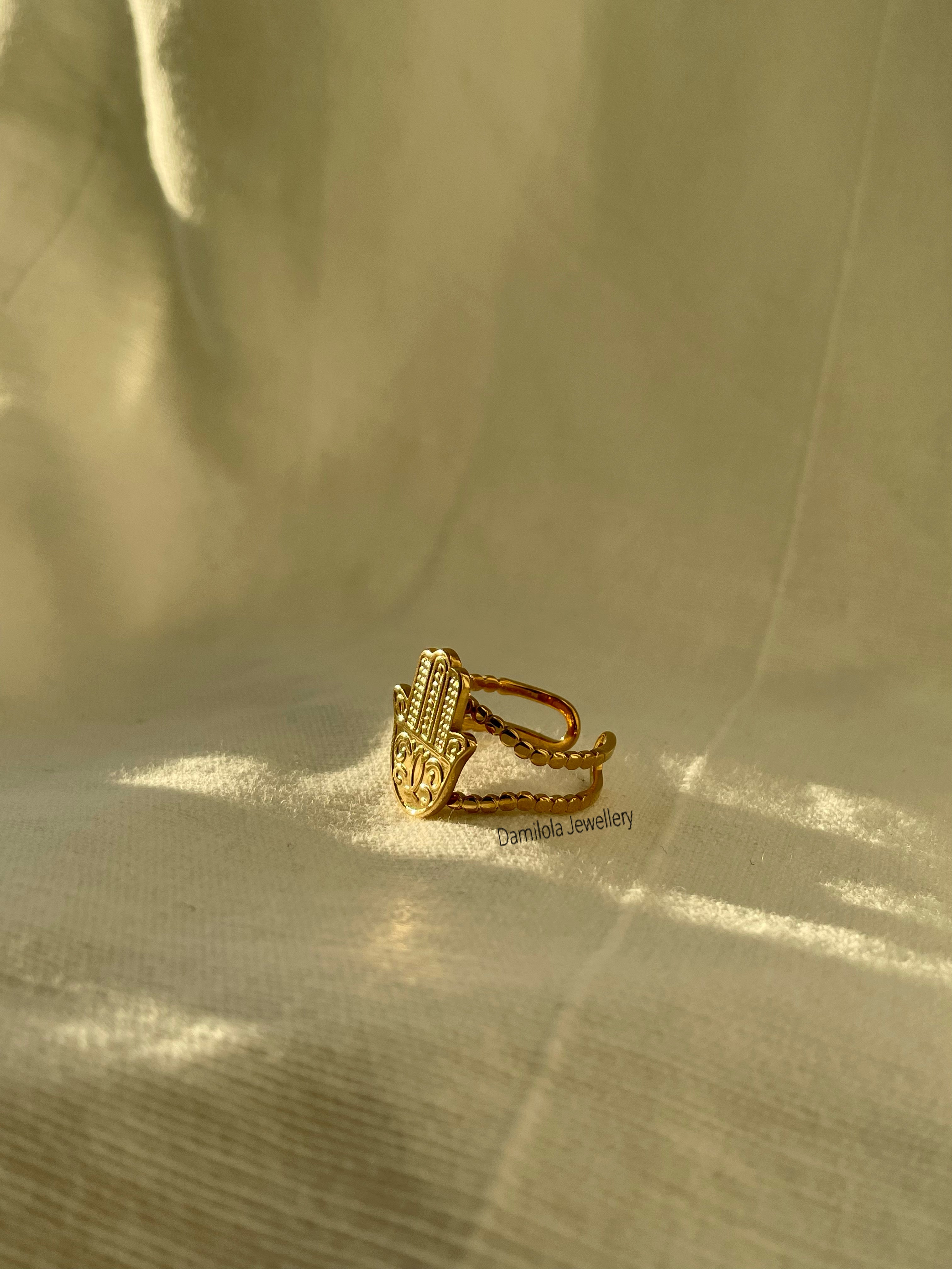 ‘Hamsa Hand - Bad Energy Stay Far Away’ Ring
