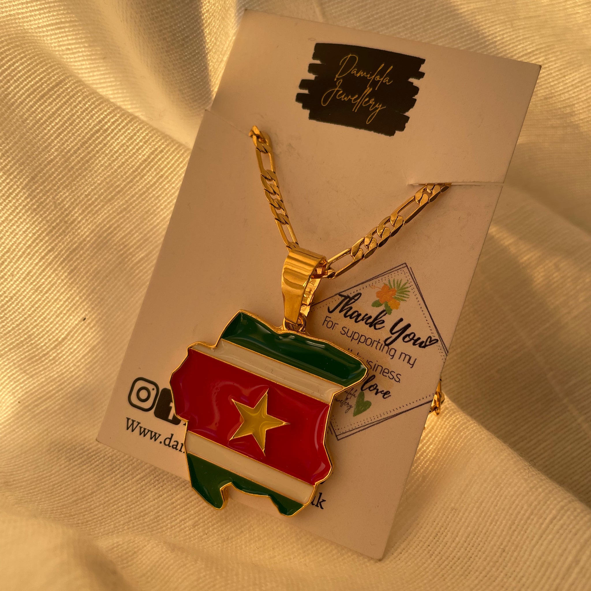 Suriname Flag Necklace 🇸🇷