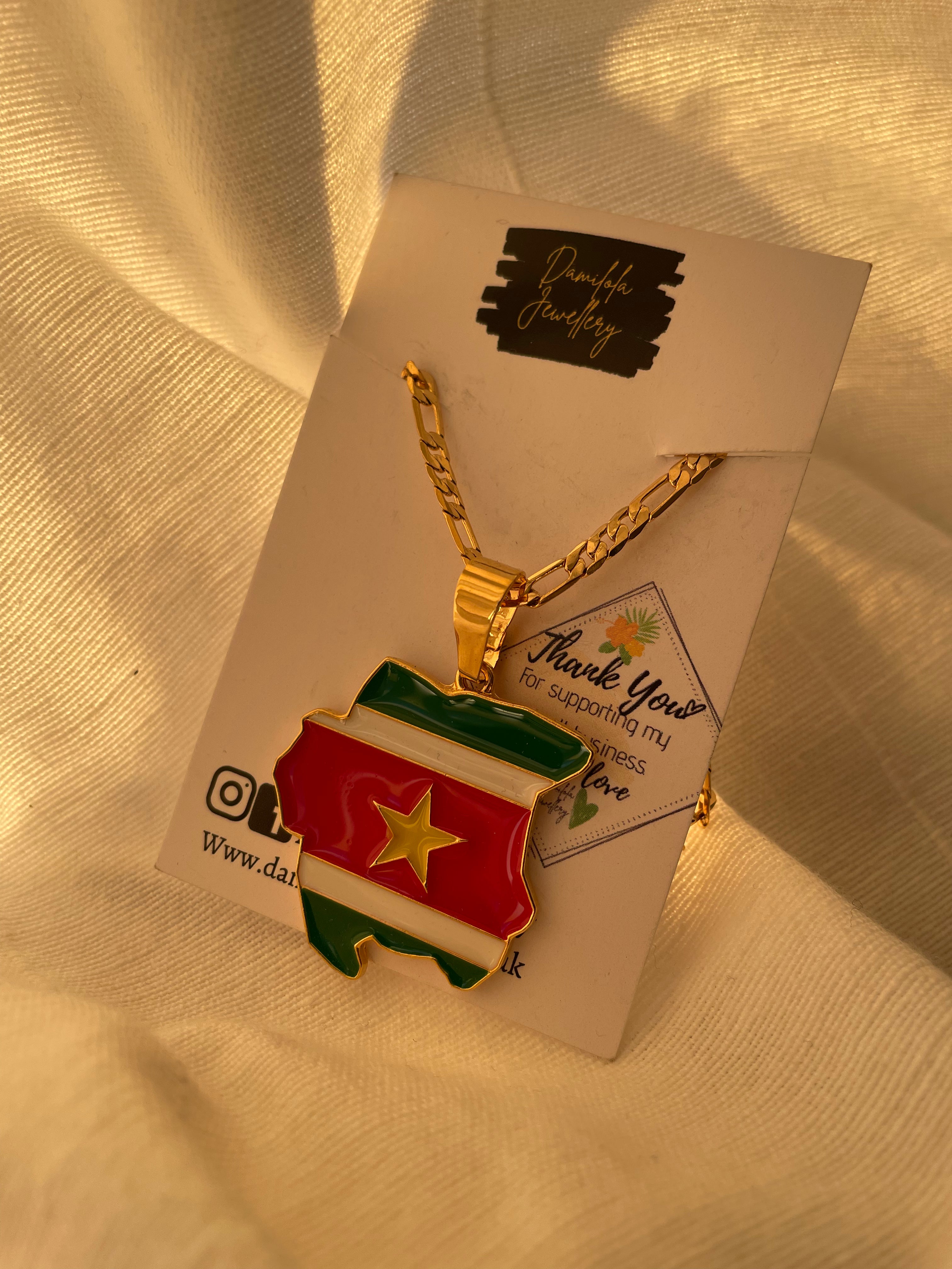 Suriname Flag Necklace 🇸🇷