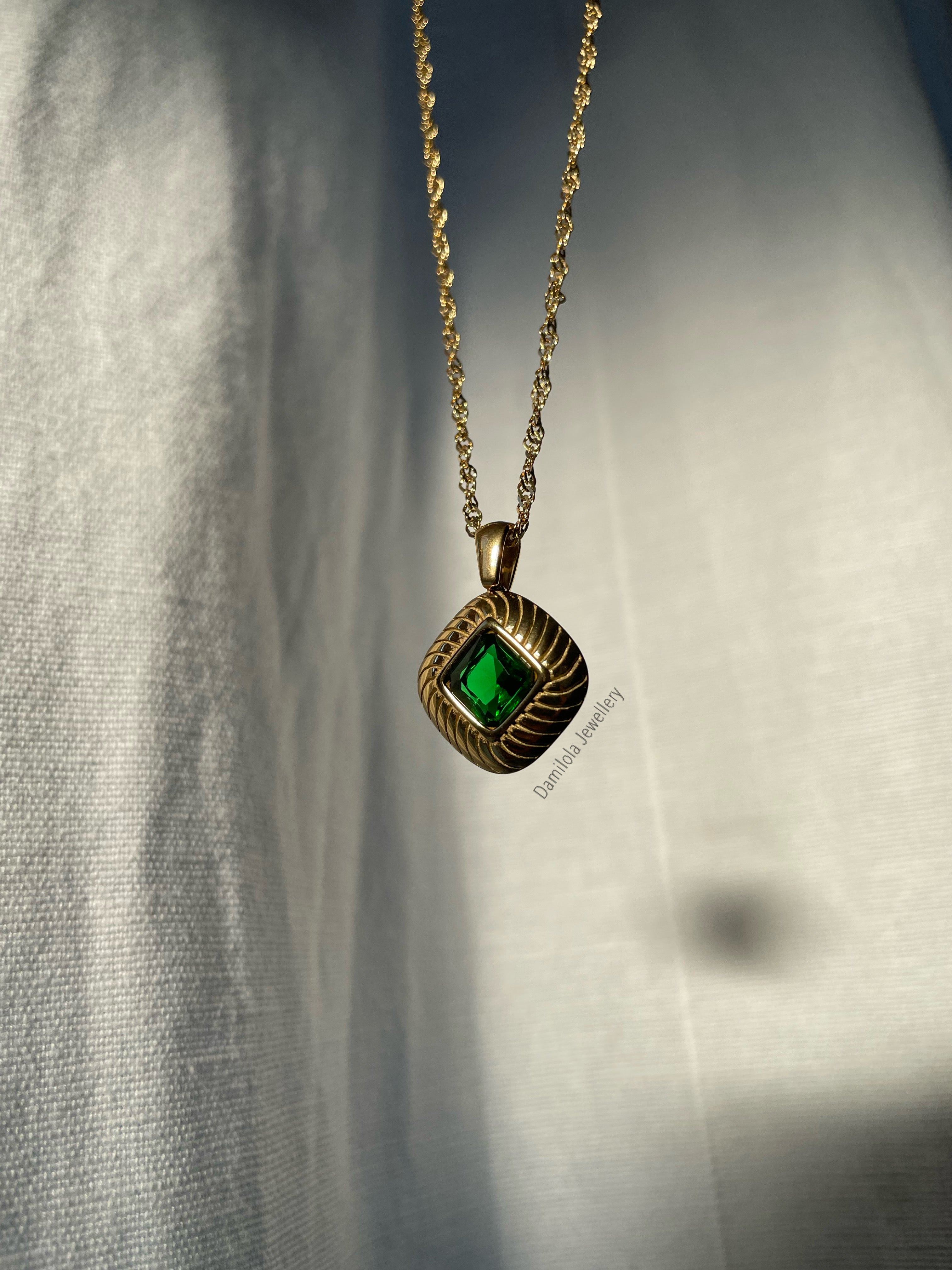 Aja ‘Emerald’ Pendant Necklace