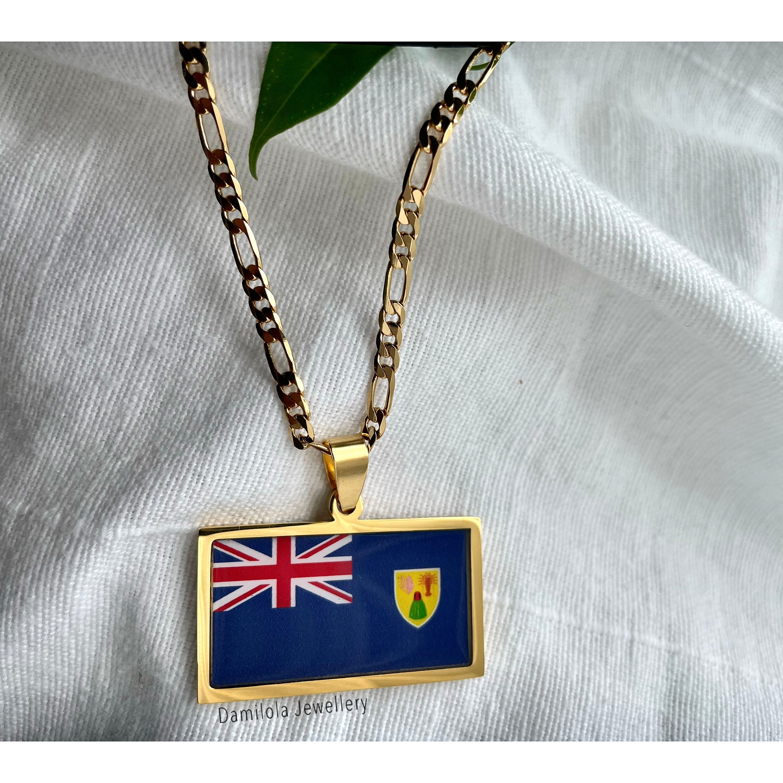Turks and Caicos Flag Necklace 🇹🇨