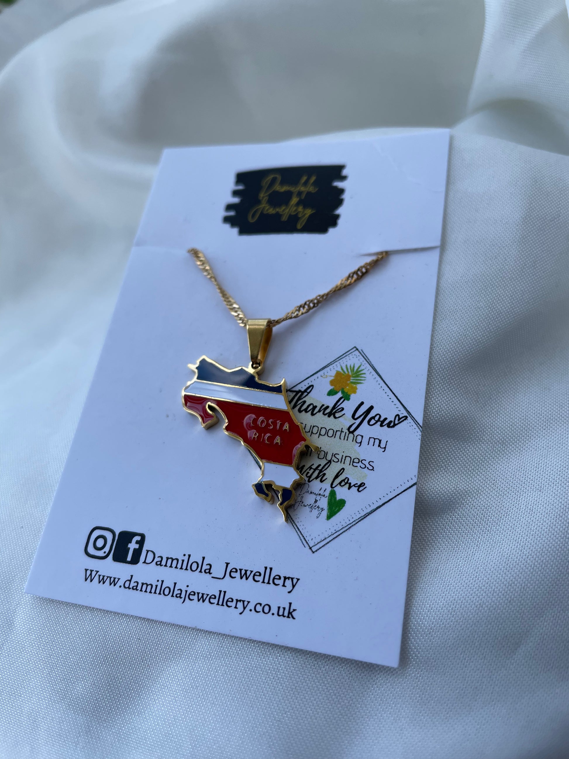 Costa Rica Flag Necklace🇨🇷