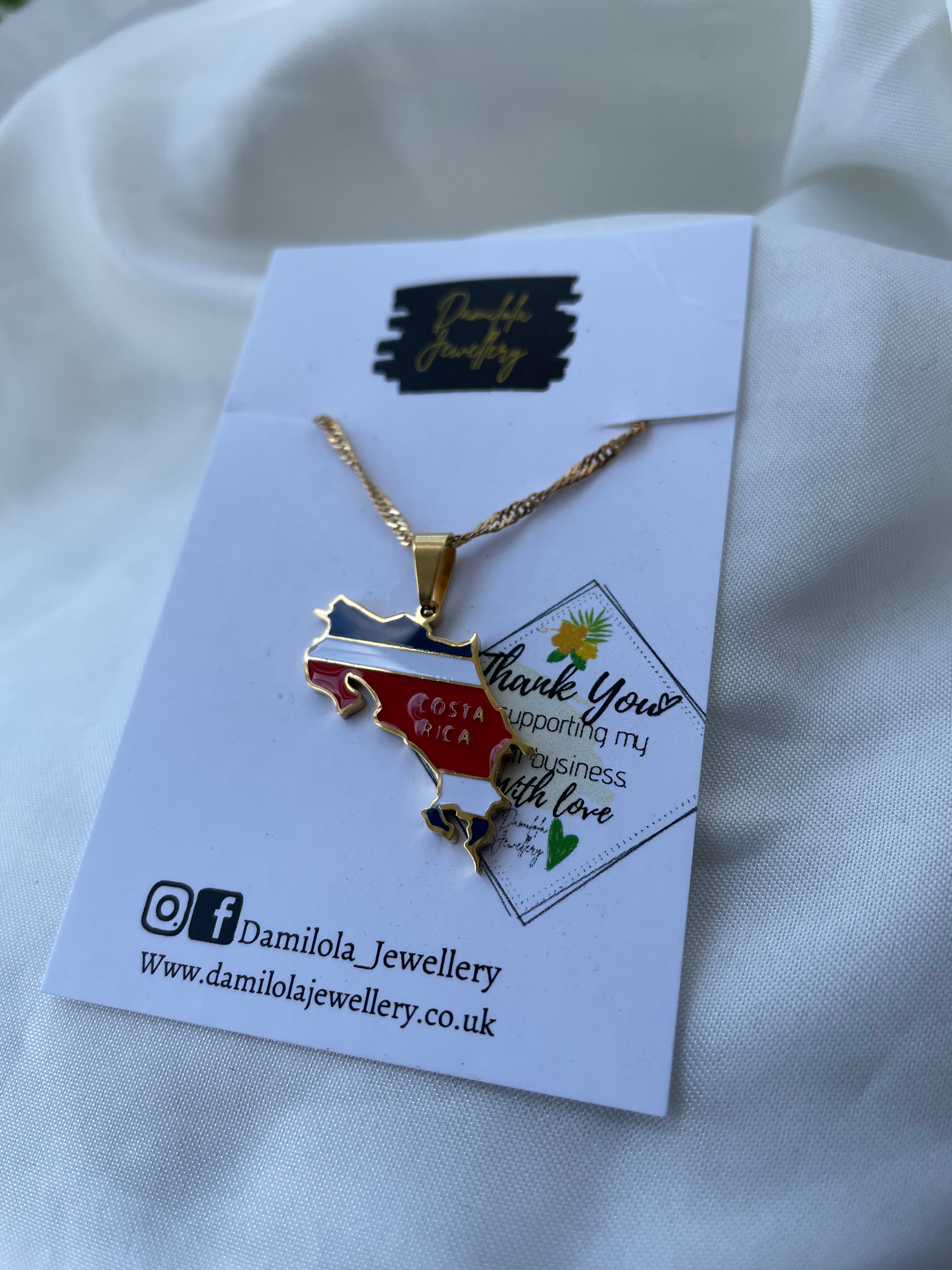 Costa Rica Flag Necklace🇨🇷