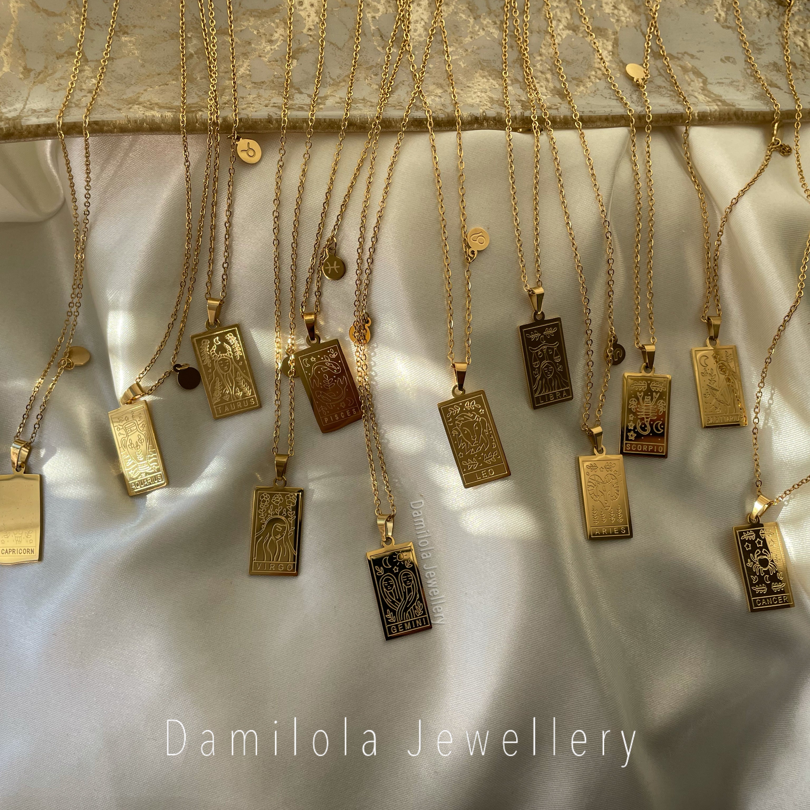 zodiac star sign necklace necklase