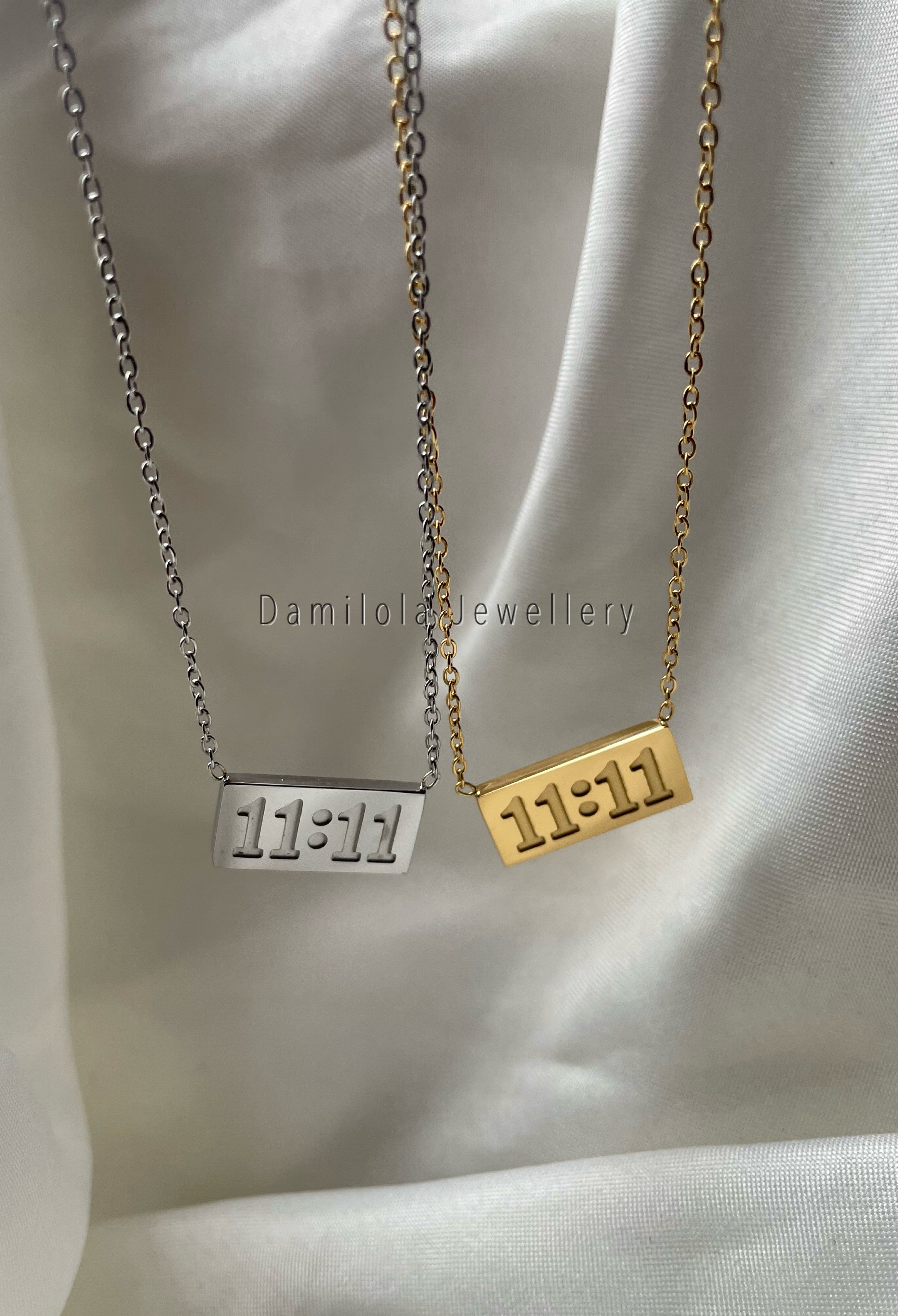 11:11 Necklace - Gold/Silver Angel Numbers Pendant 