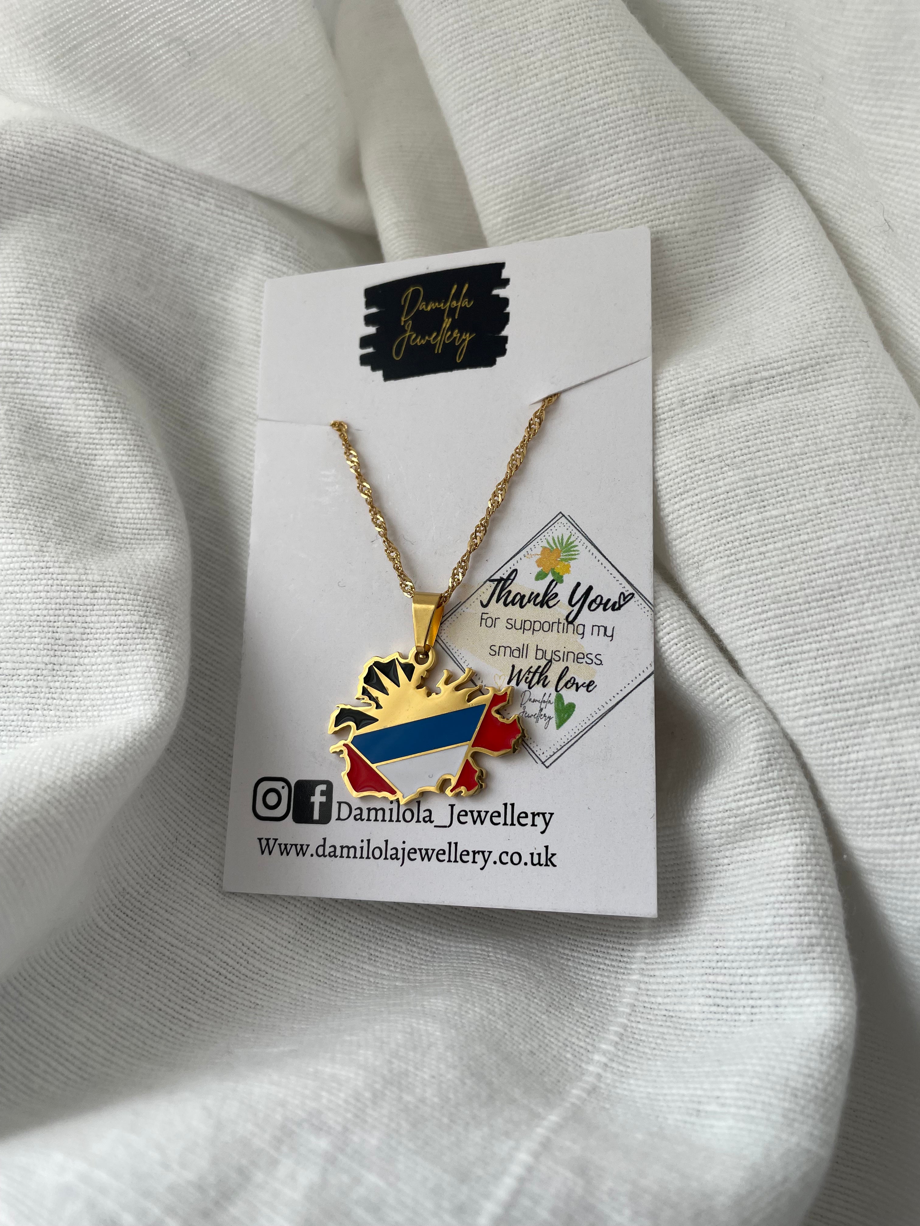 Antigua and Barbuda Flag Necklace🇦🇬