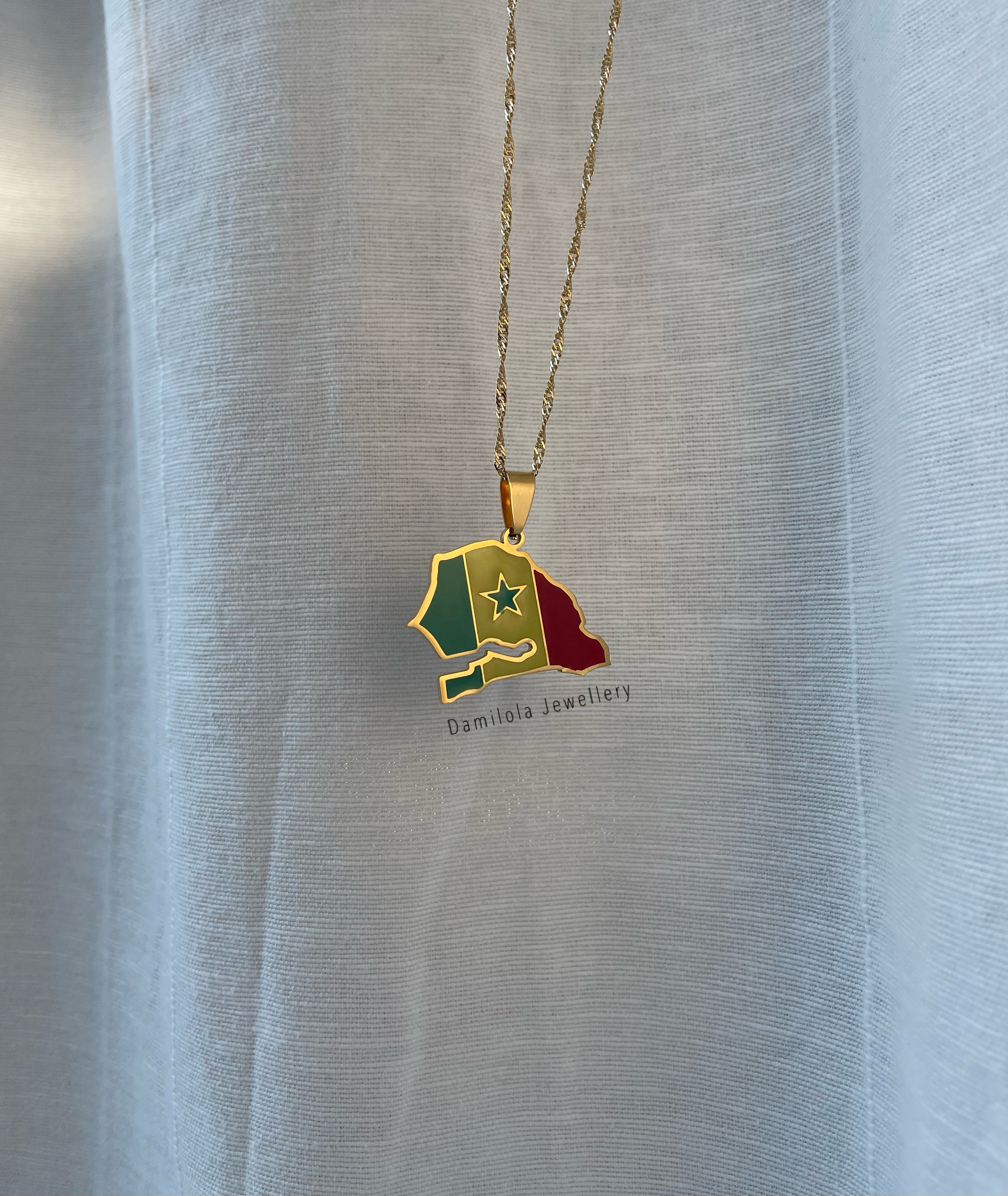 Senegal Flag Map Necklace 🇸🇳