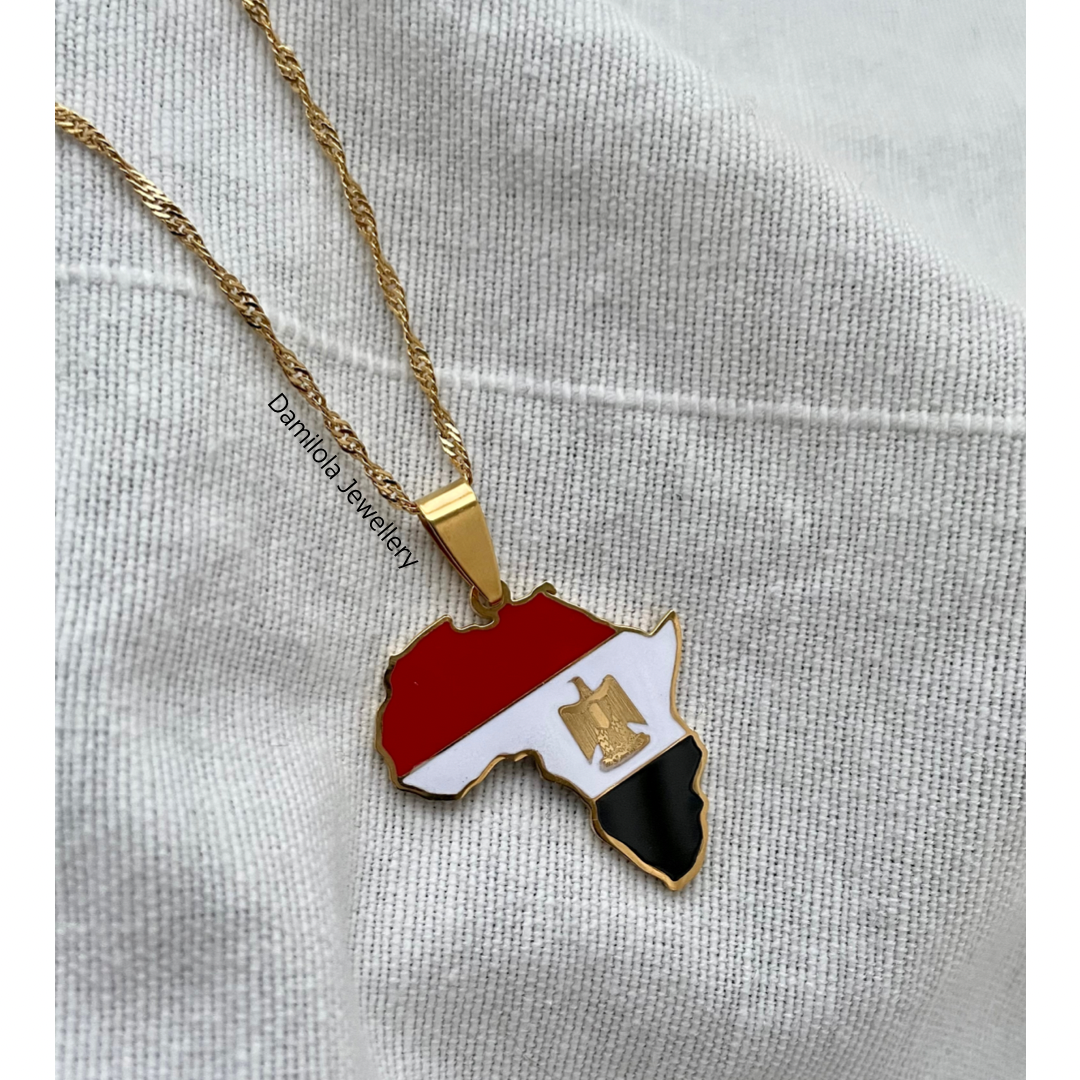 Egypt Flag Necklace 🇪🇬 - Gold/Silver