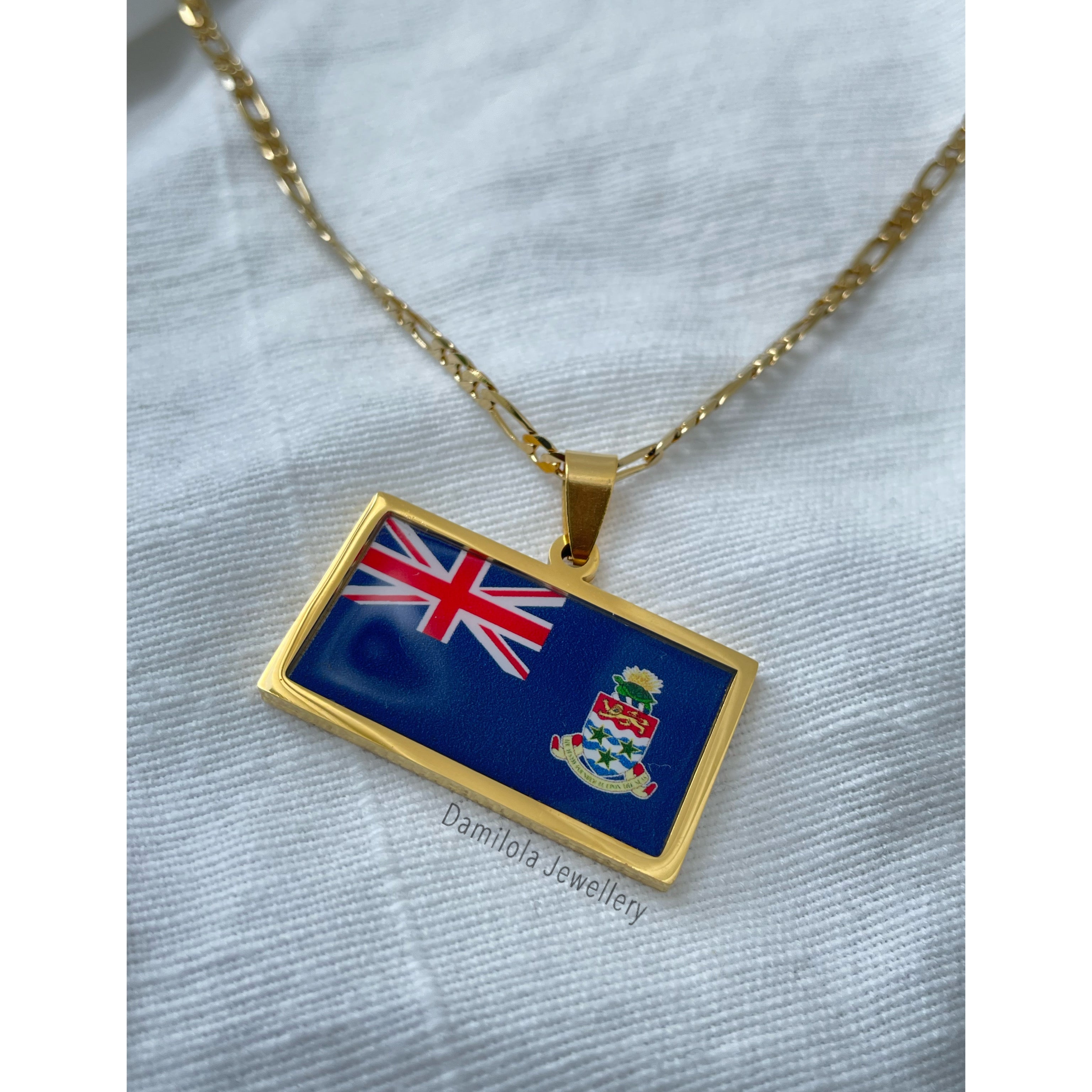 Cayman Islands Flag Necklace 🇰🇾