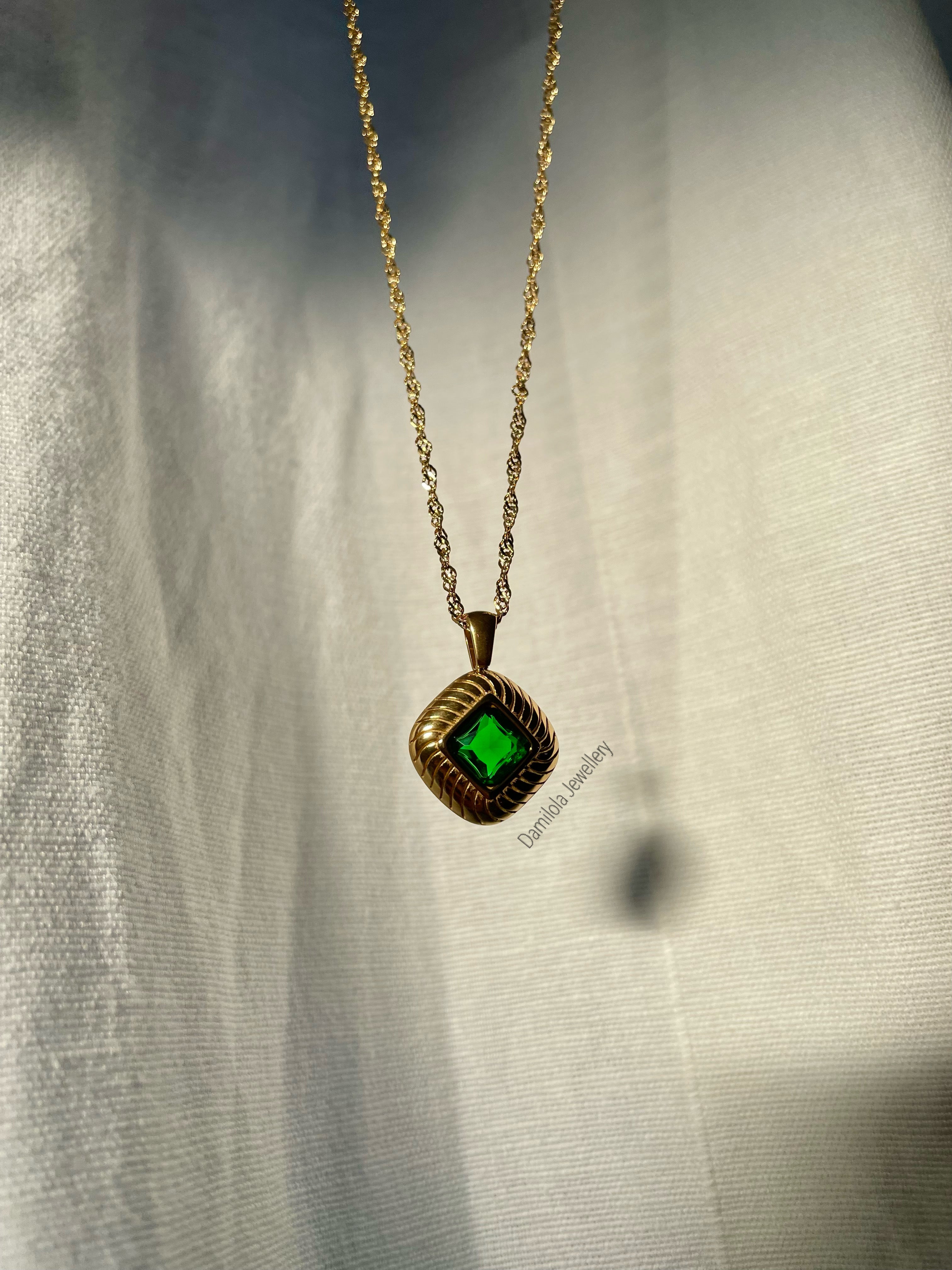 Aja ‘Emerald’ Pendant Necklace