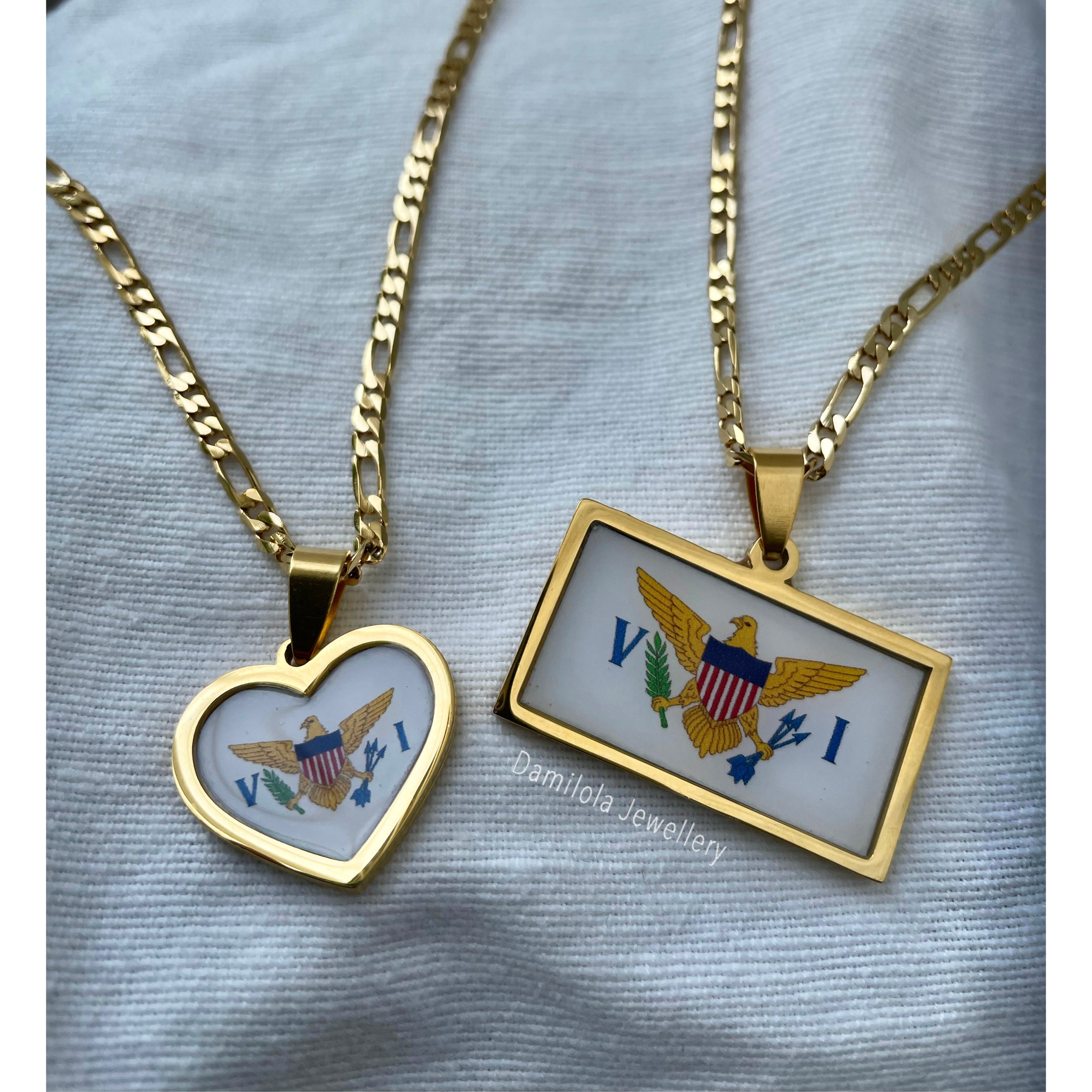 US Virgin Islands Flag Necklace🇻🇮 (4 Styles)