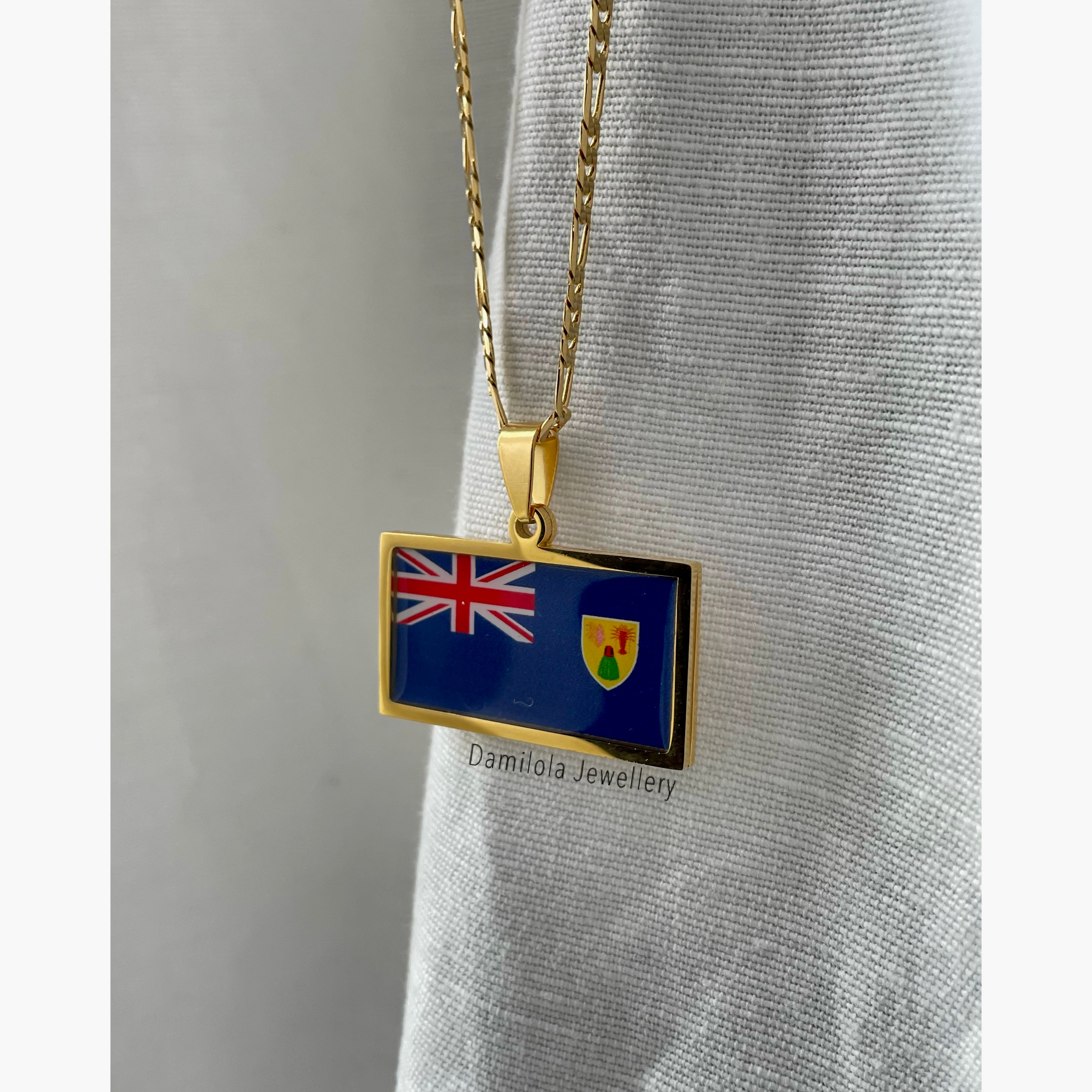 Turks and Caicos Flag Necklace 🇹🇨
