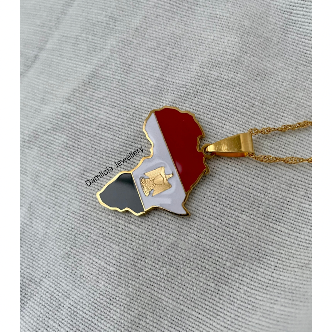 Egypt Flag Necklace 🇪🇬 - Gold/Silver