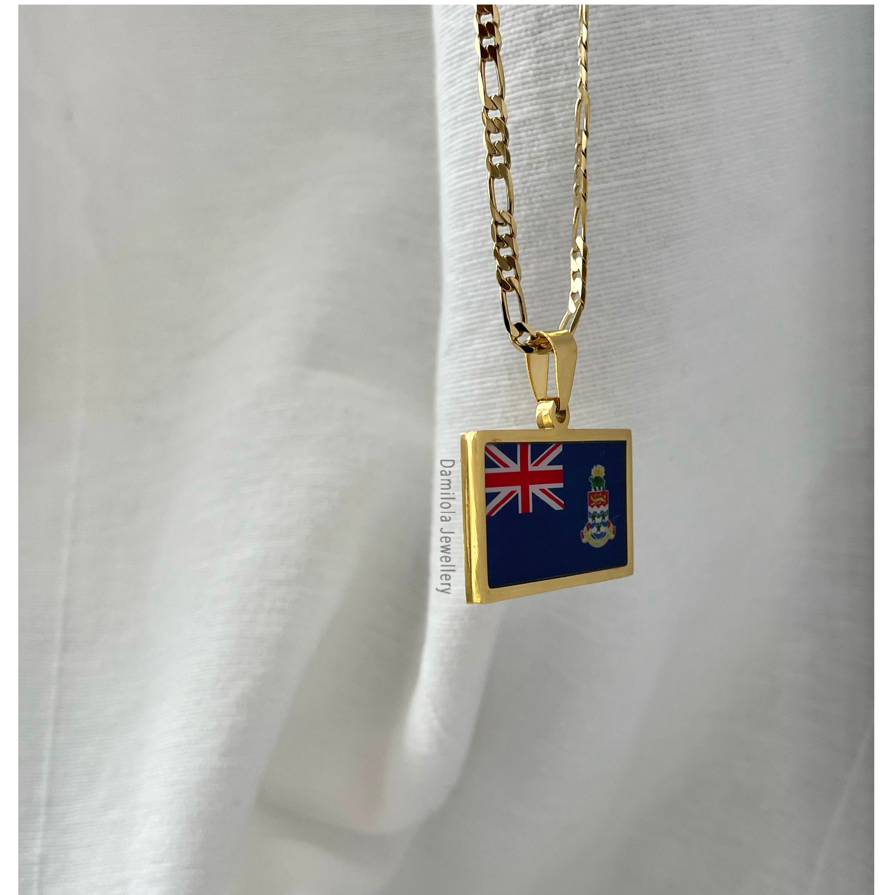 Cayman Islands Flag Necklace 🇰🇾