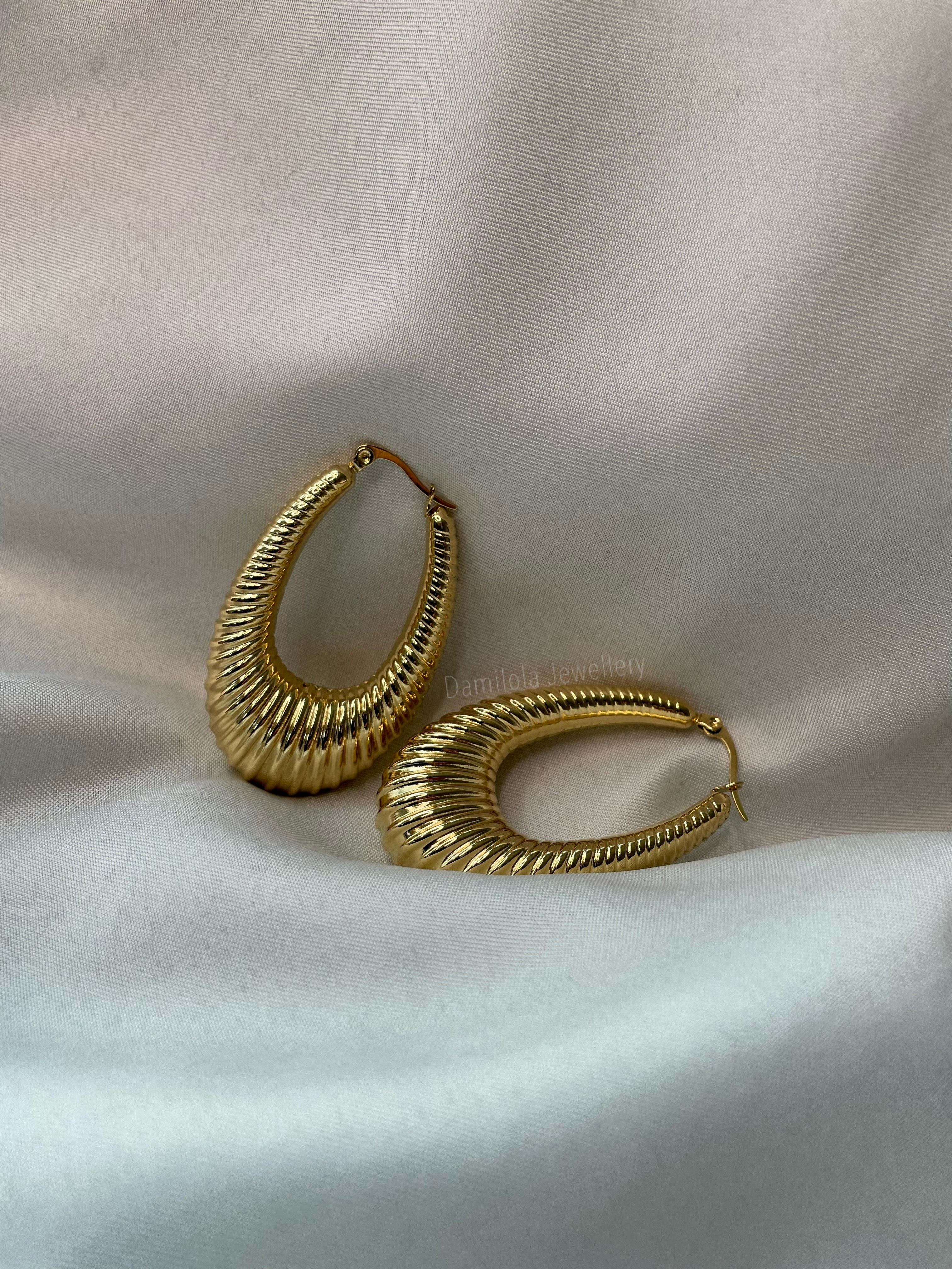 Gold Oval Hoops - ‘Mariama’