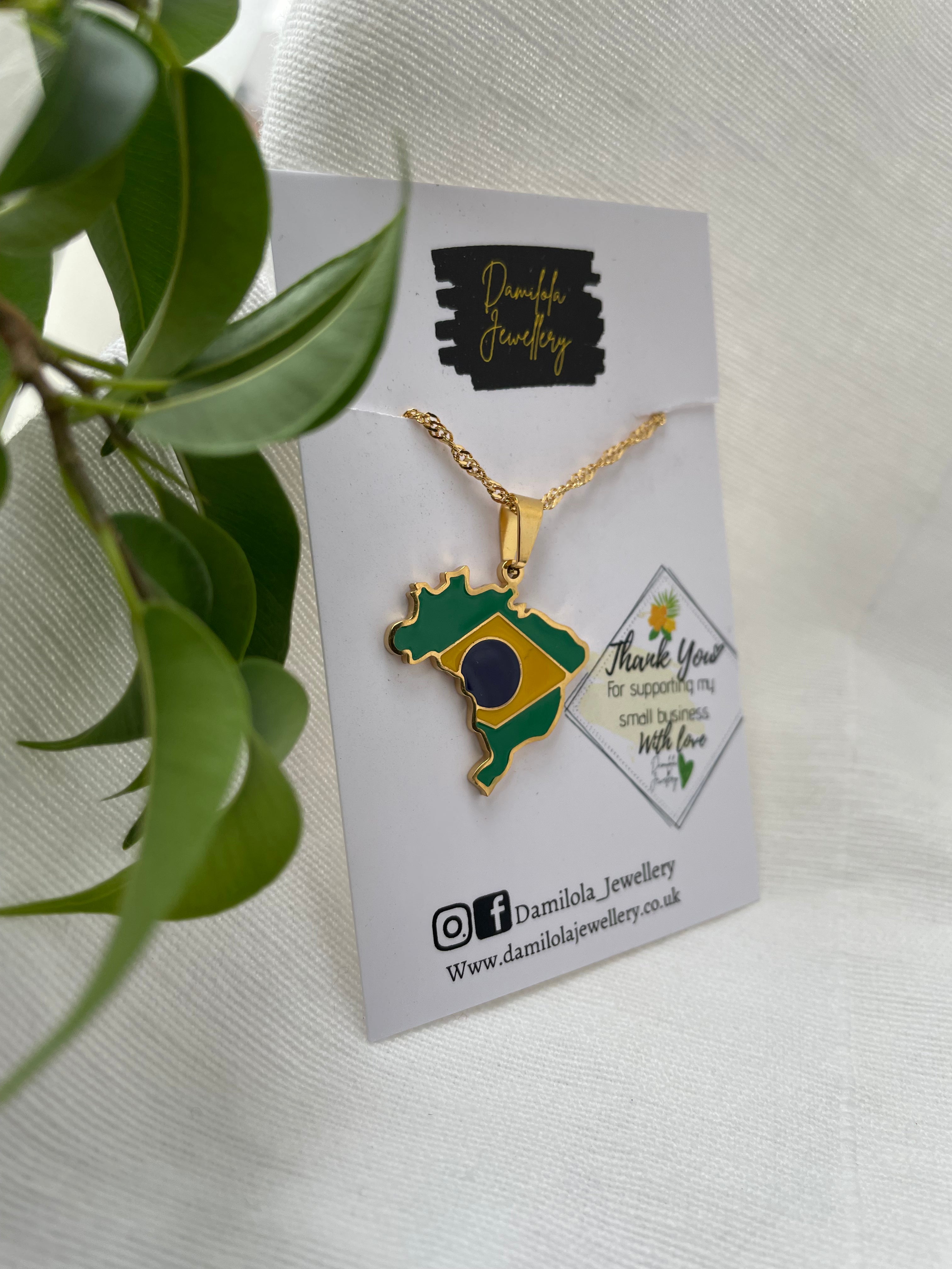 Brazil Flag Necklace 🇧🇷
