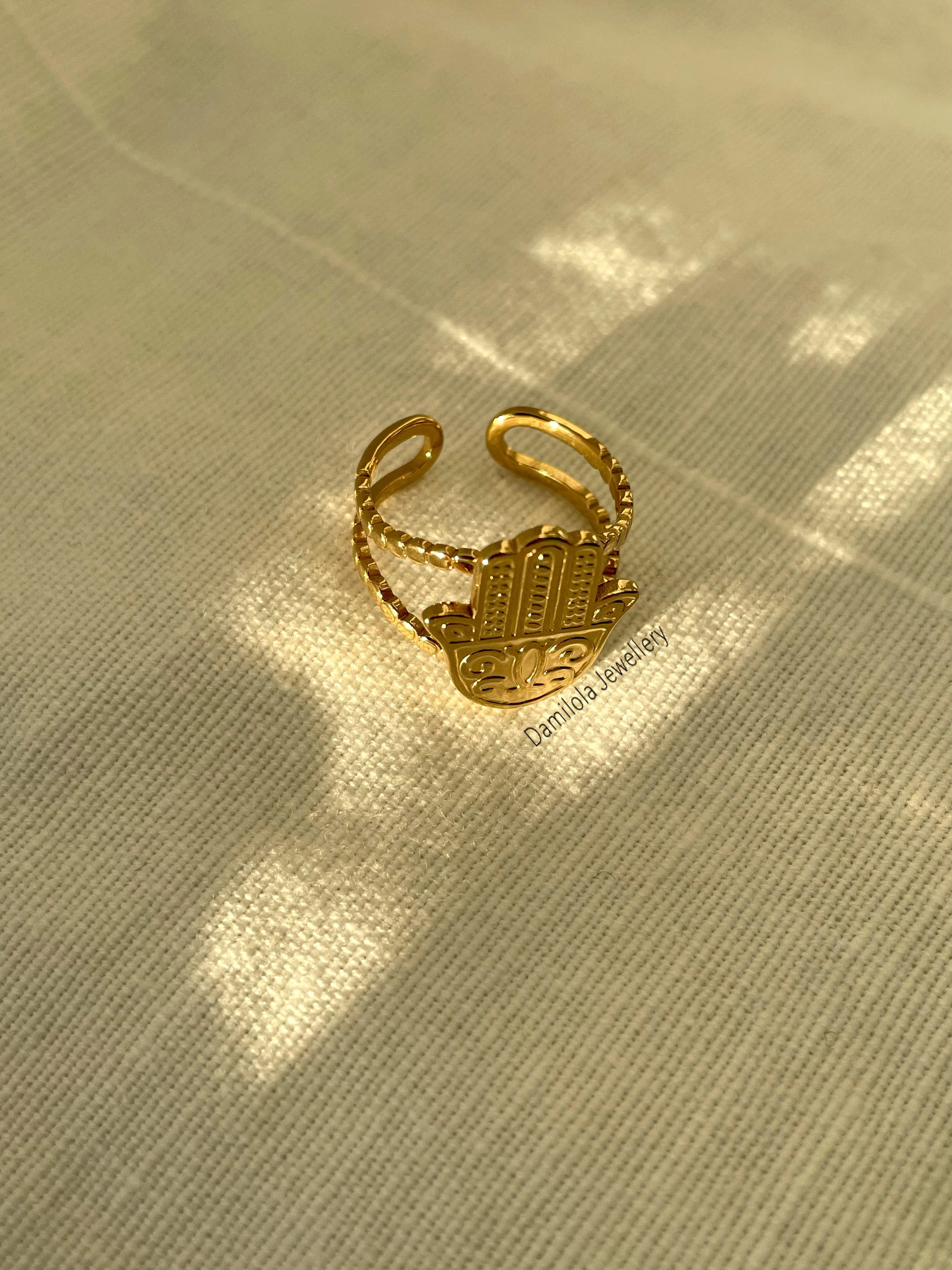 ‘Hamsa Hand - Bad Energy Stay Far Away’ Ring