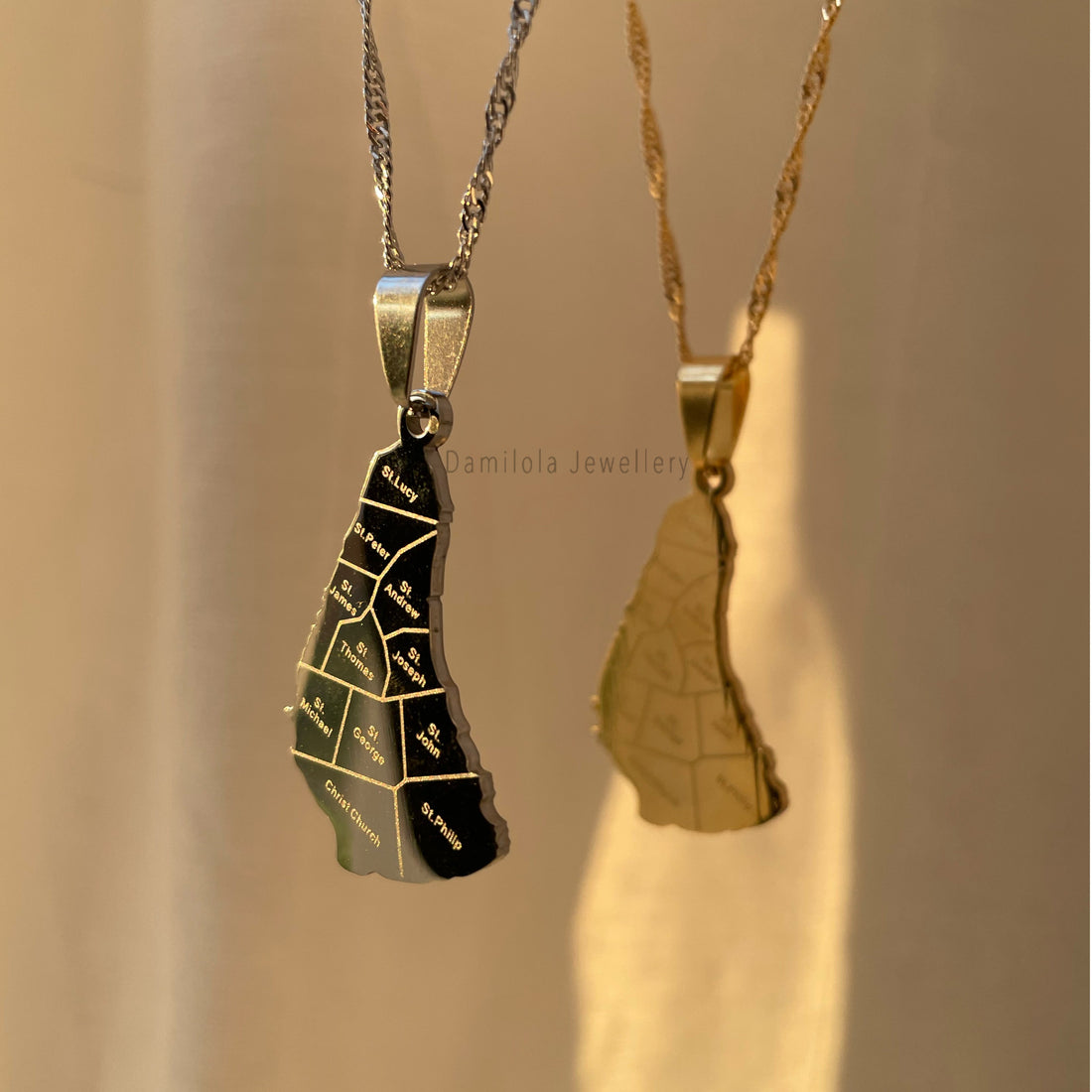 Barbados Flag Necklace🇧🇧 - Colour/Engraved