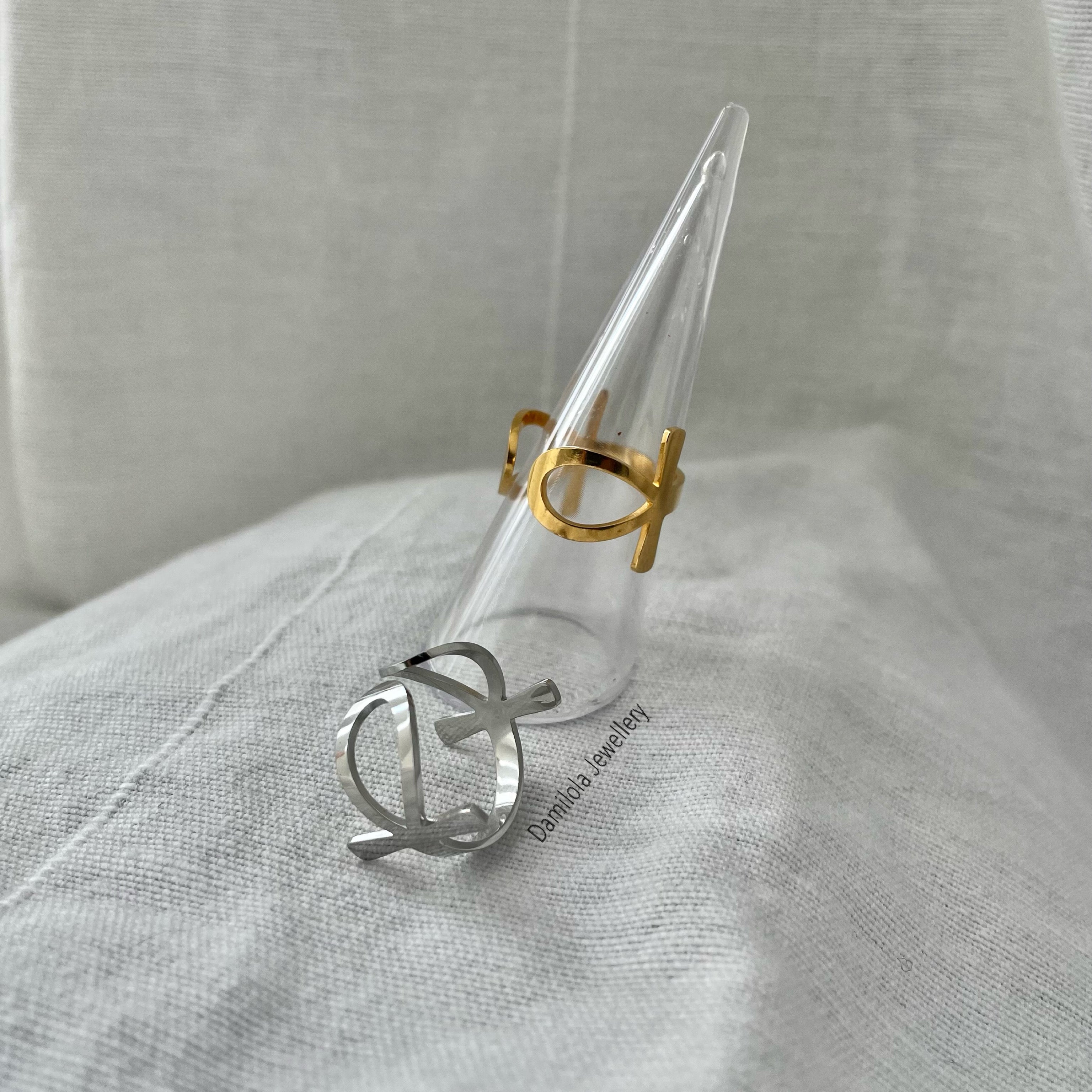 Wrap Ankh Ring - Gold/Silver