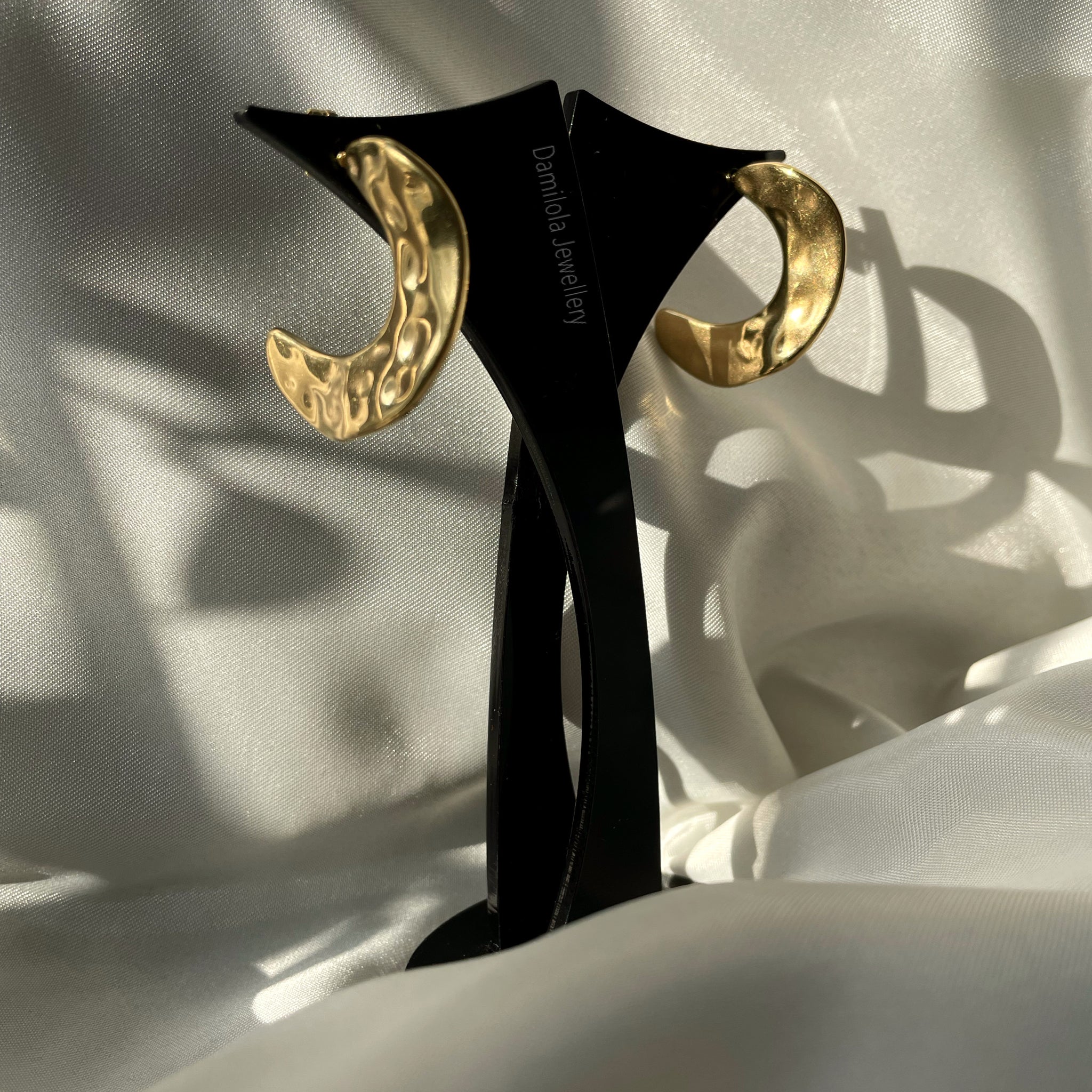 textured hoop earrings gold