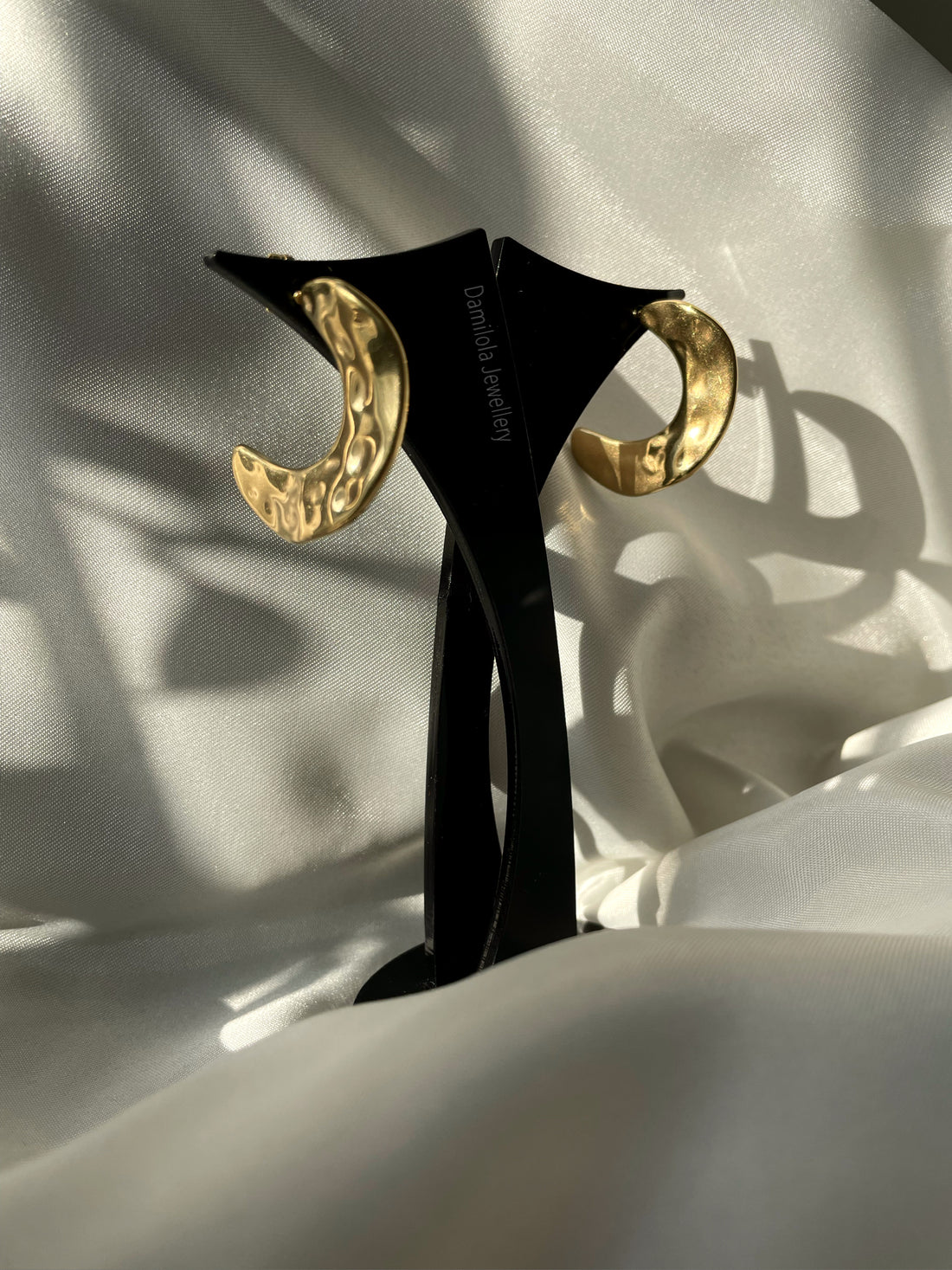 textured hoop earrings gold