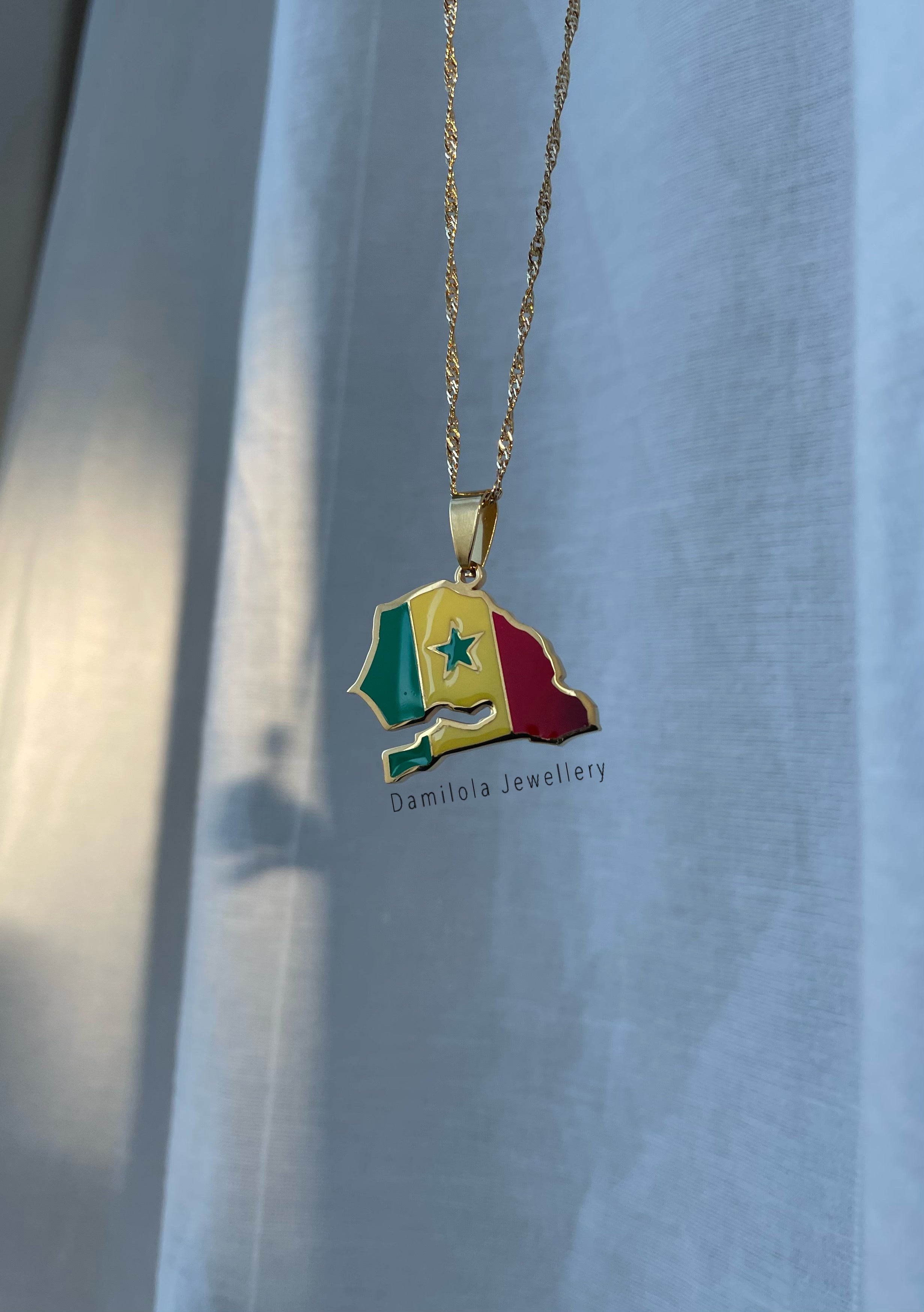 Senegal Flag Map Necklace 🇸🇳