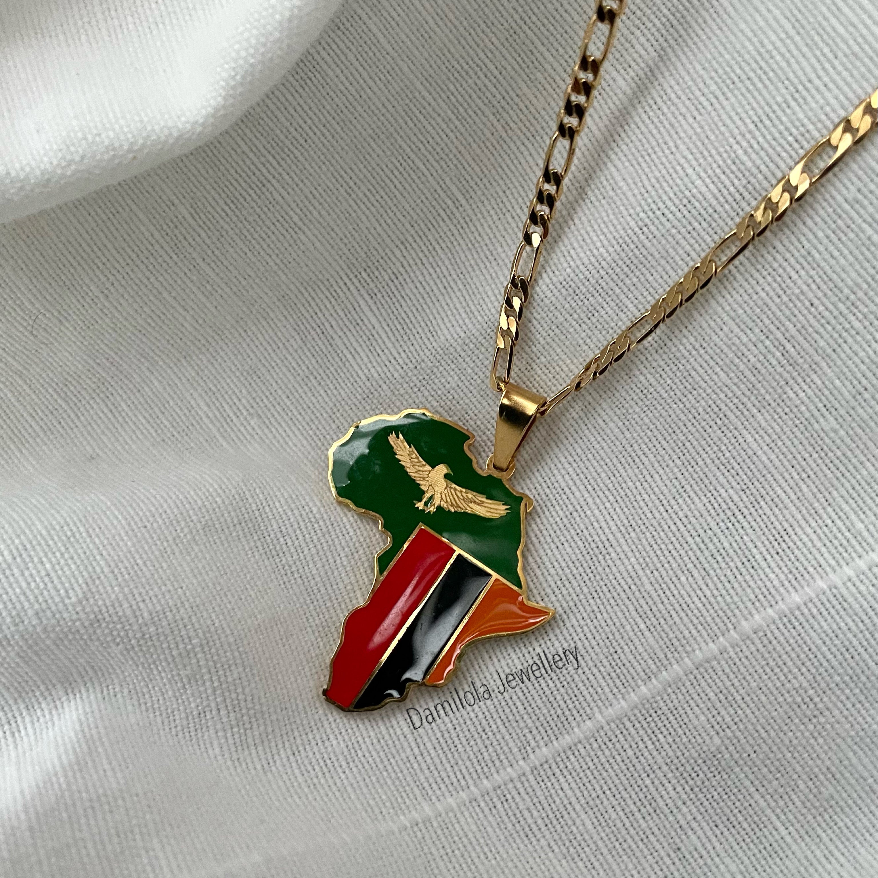 Zambia Flag Necklace 🇿🇲