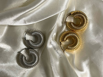 ‘Sade’ Ridge Hoops - Gold/Silver *LAST CHANCE*