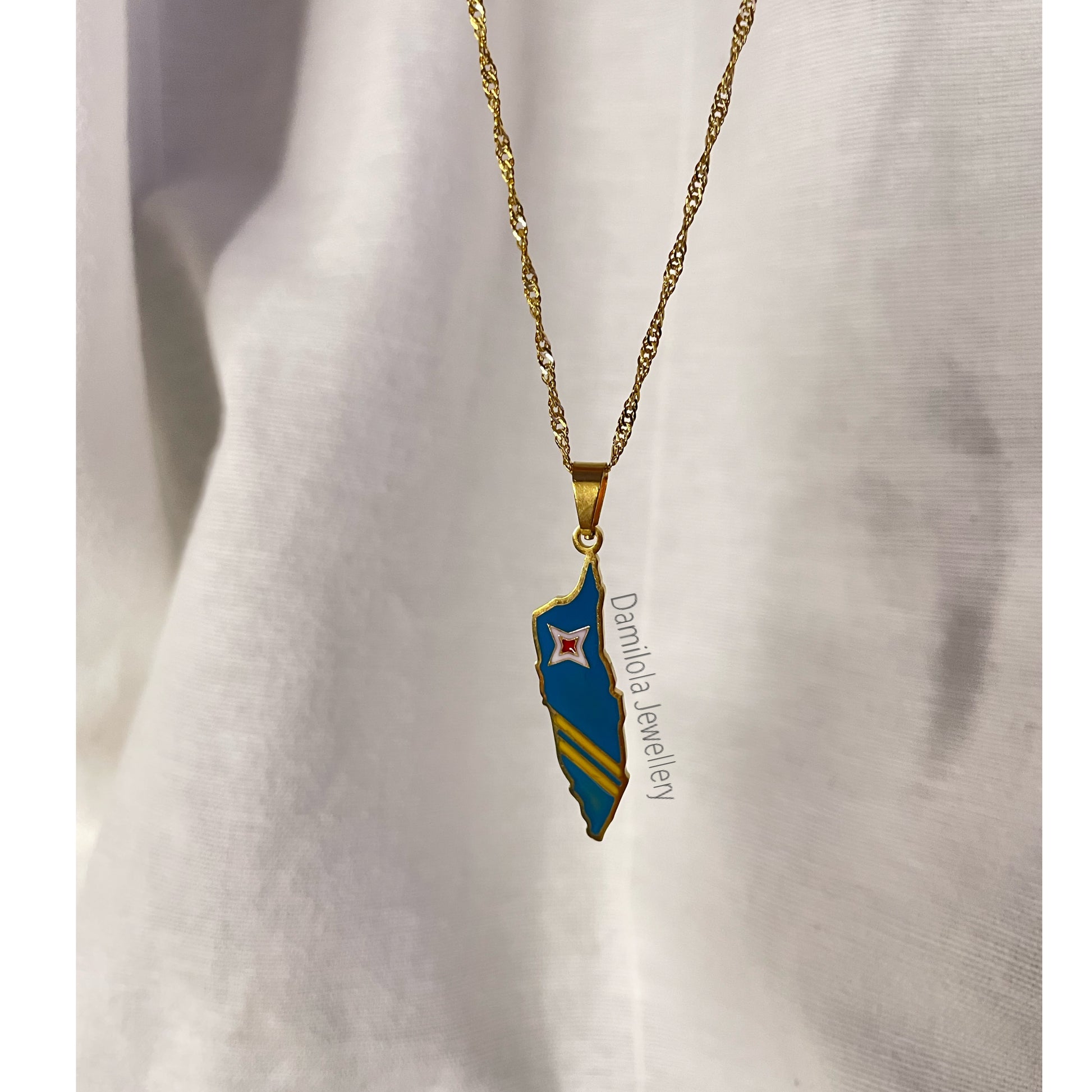 Aruba Flag Necklace 🇦🇼