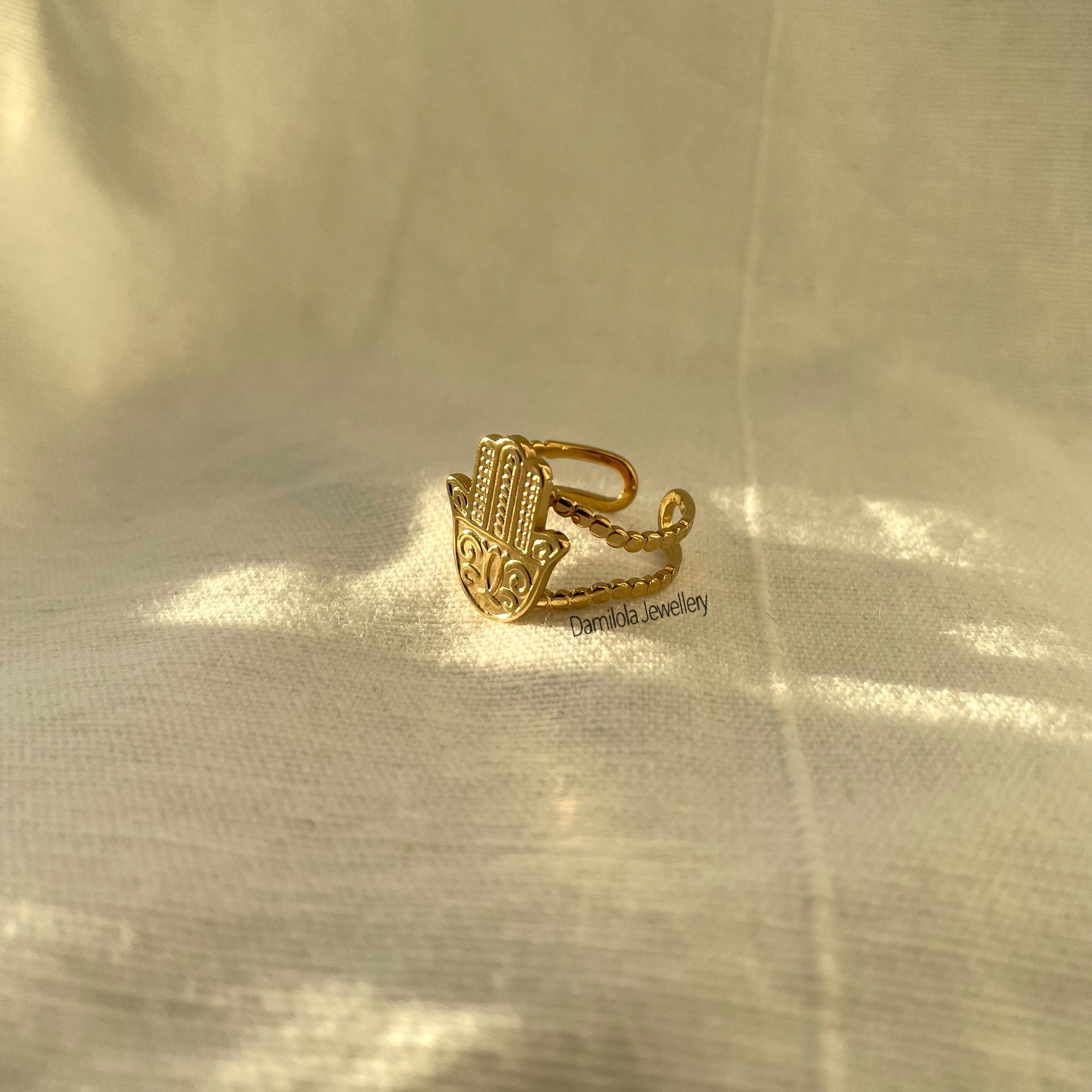 ‘Hamsa Hand - Bad Energy Stay Far Away’ Ring
