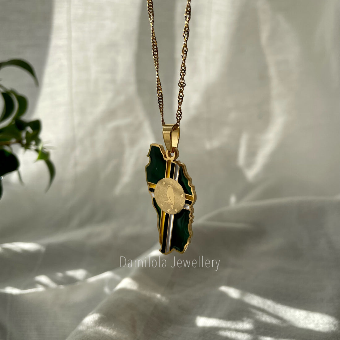 Dominica Flag Necklace 🇩🇲- ‘After God The Earth’