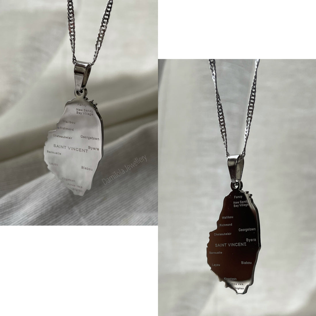 st Vincent necklace flag map