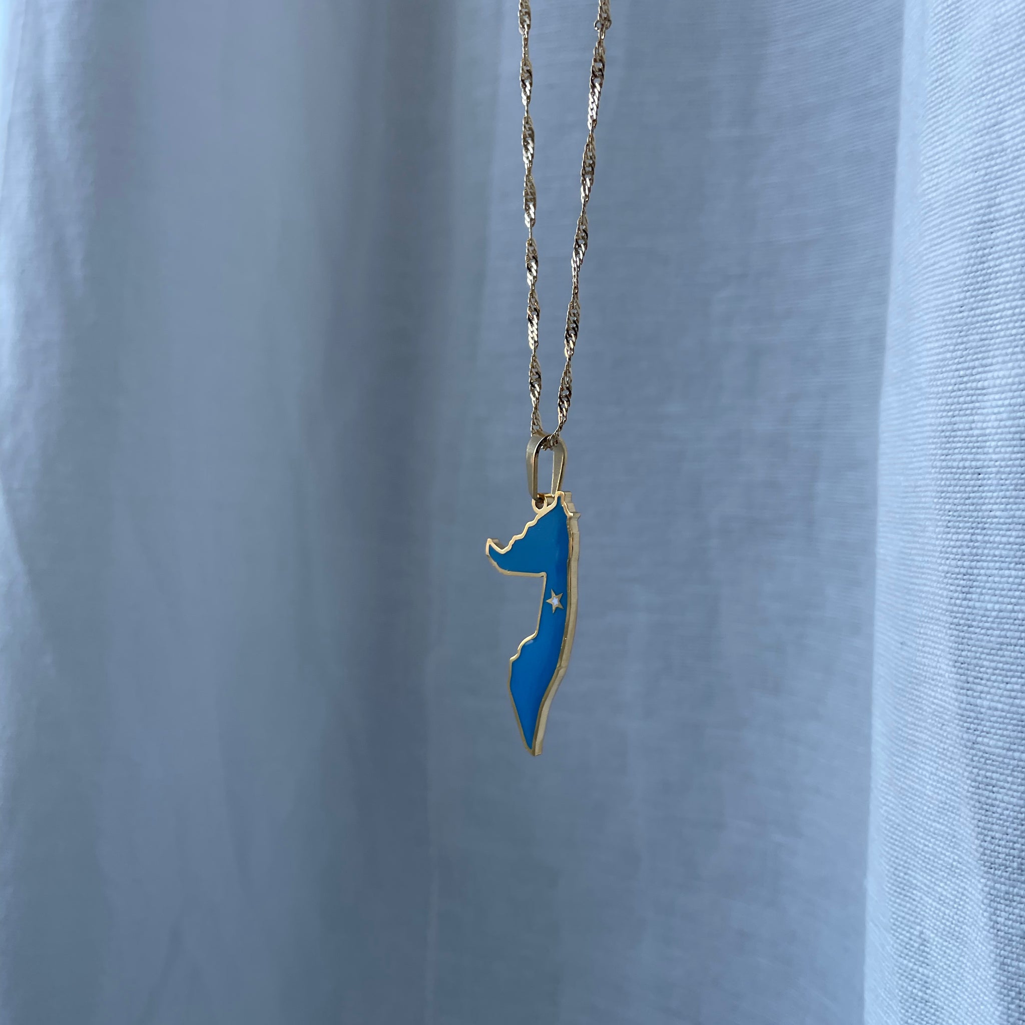 Somalia flag map necklace 