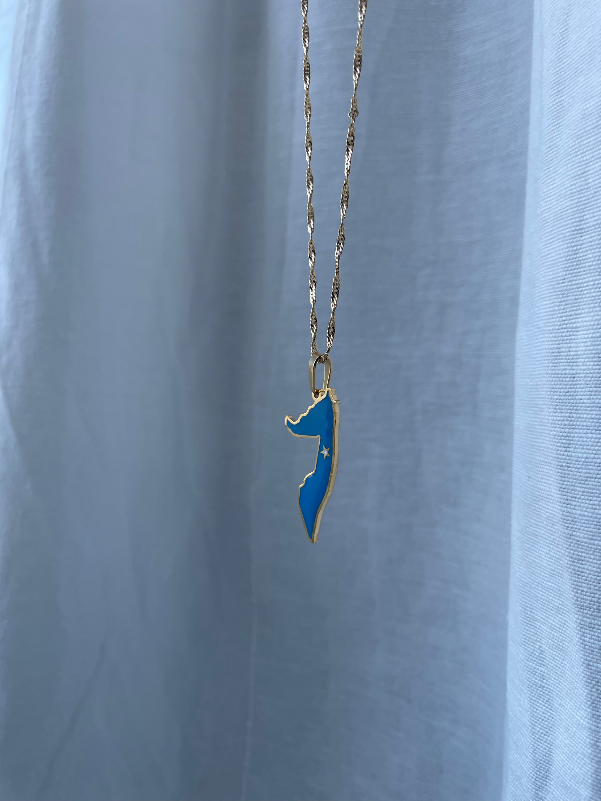 Somalia flag map necklace 