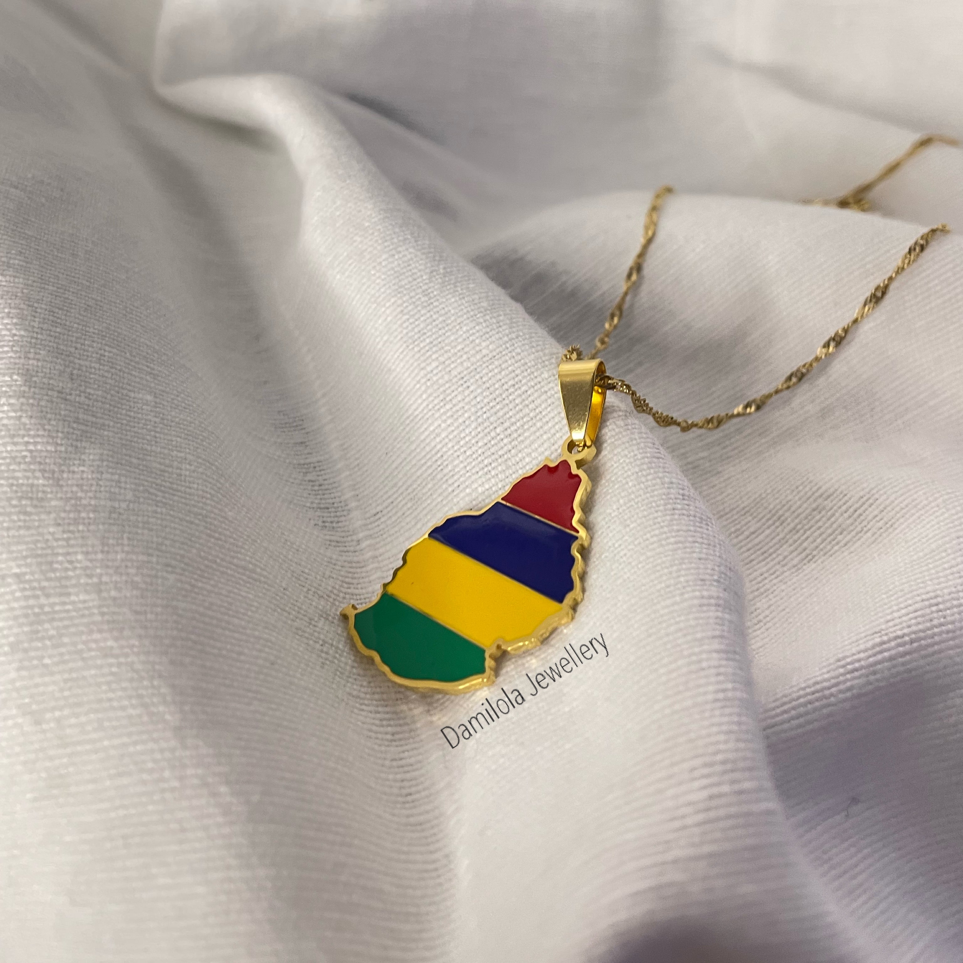 Mauritius Flag Necklace 🇲🇺 2 Styles