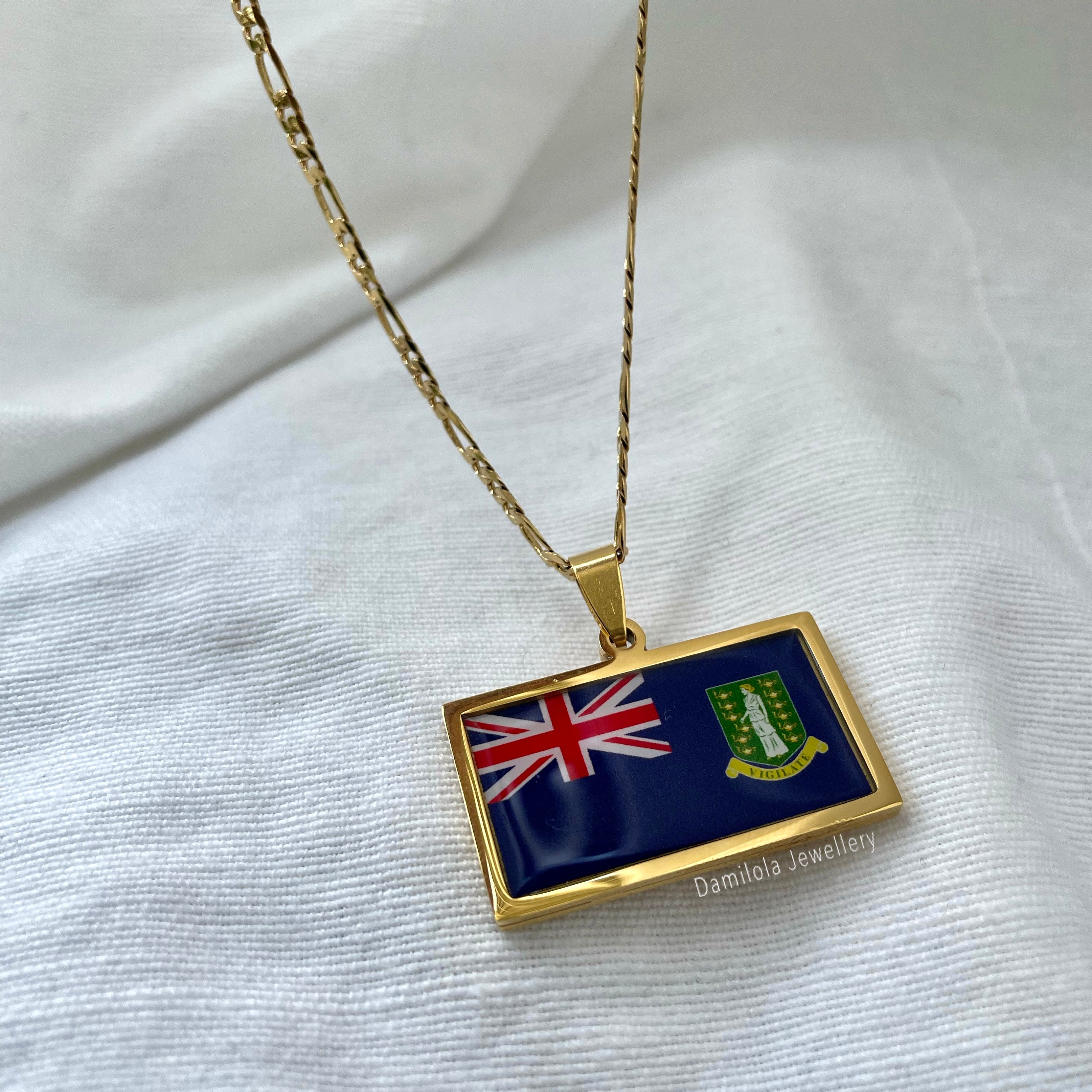 British Virgin Islands Flag Necklace 🇻🇬