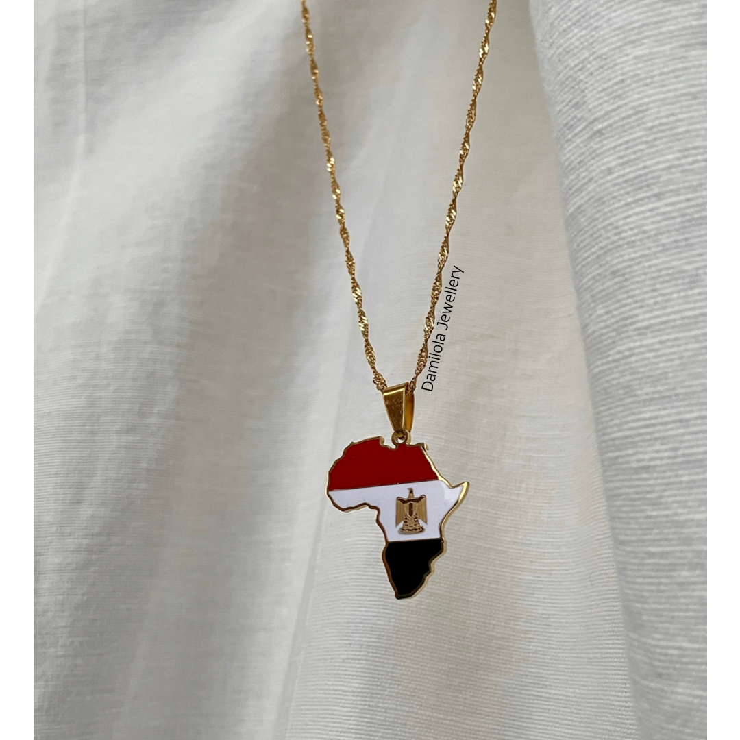 Egypt Flag Necklace 🇪🇬 - Gold/Silver