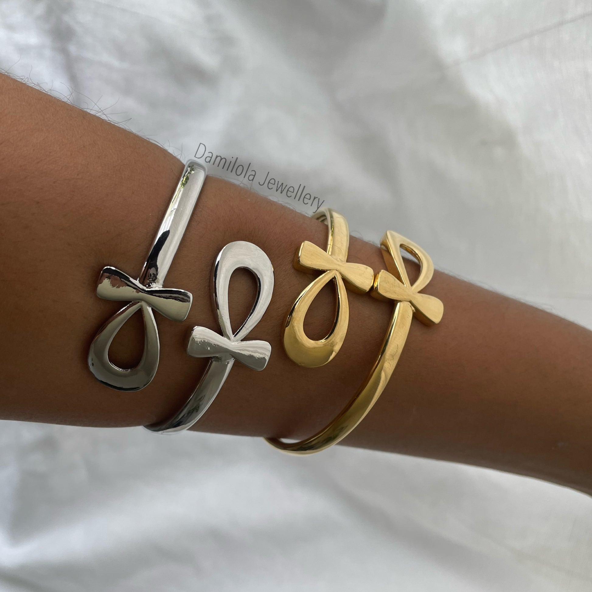 Ankh Bangle Gold/Silver – Damilola Jewellery