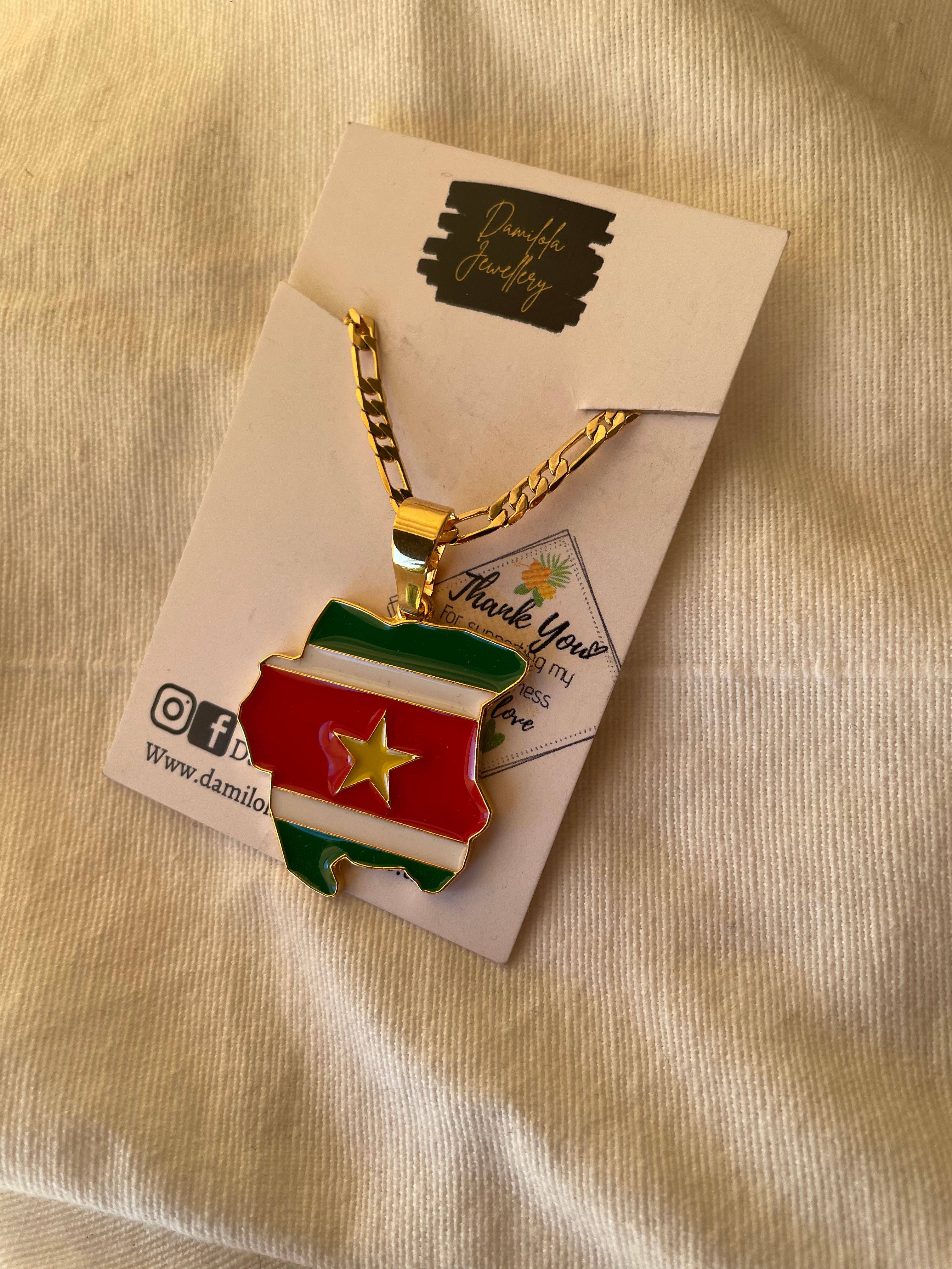Suriname Flag Necklace 🇸🇷